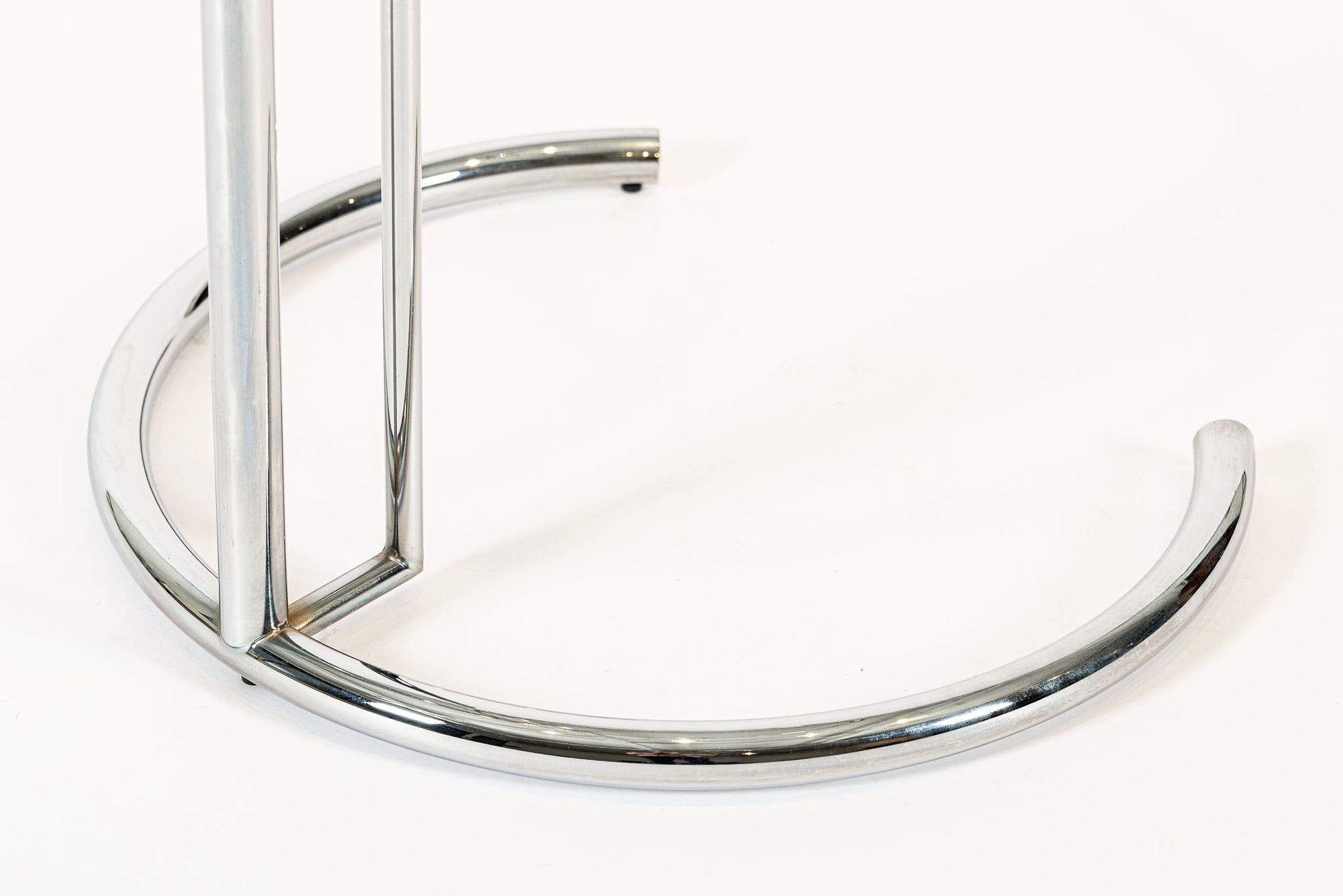 Mid Century Chrome & Glass Side Table by Eileen Gray (attr.) For Sale 3