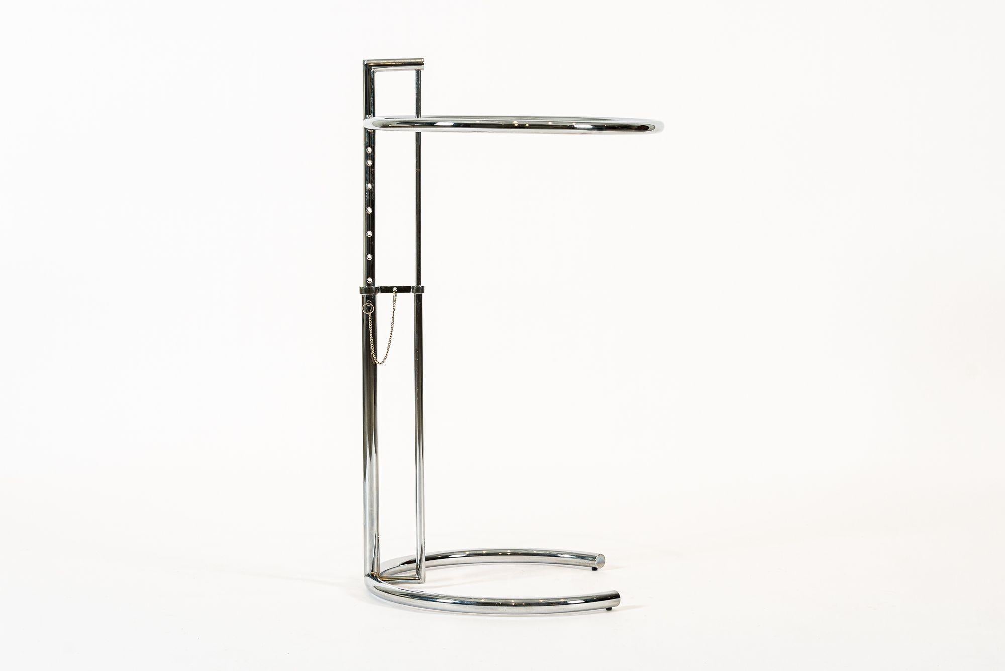 Mid Century Chrome & Glass Side Table by Eileen Gray (attr.) For Sale 5