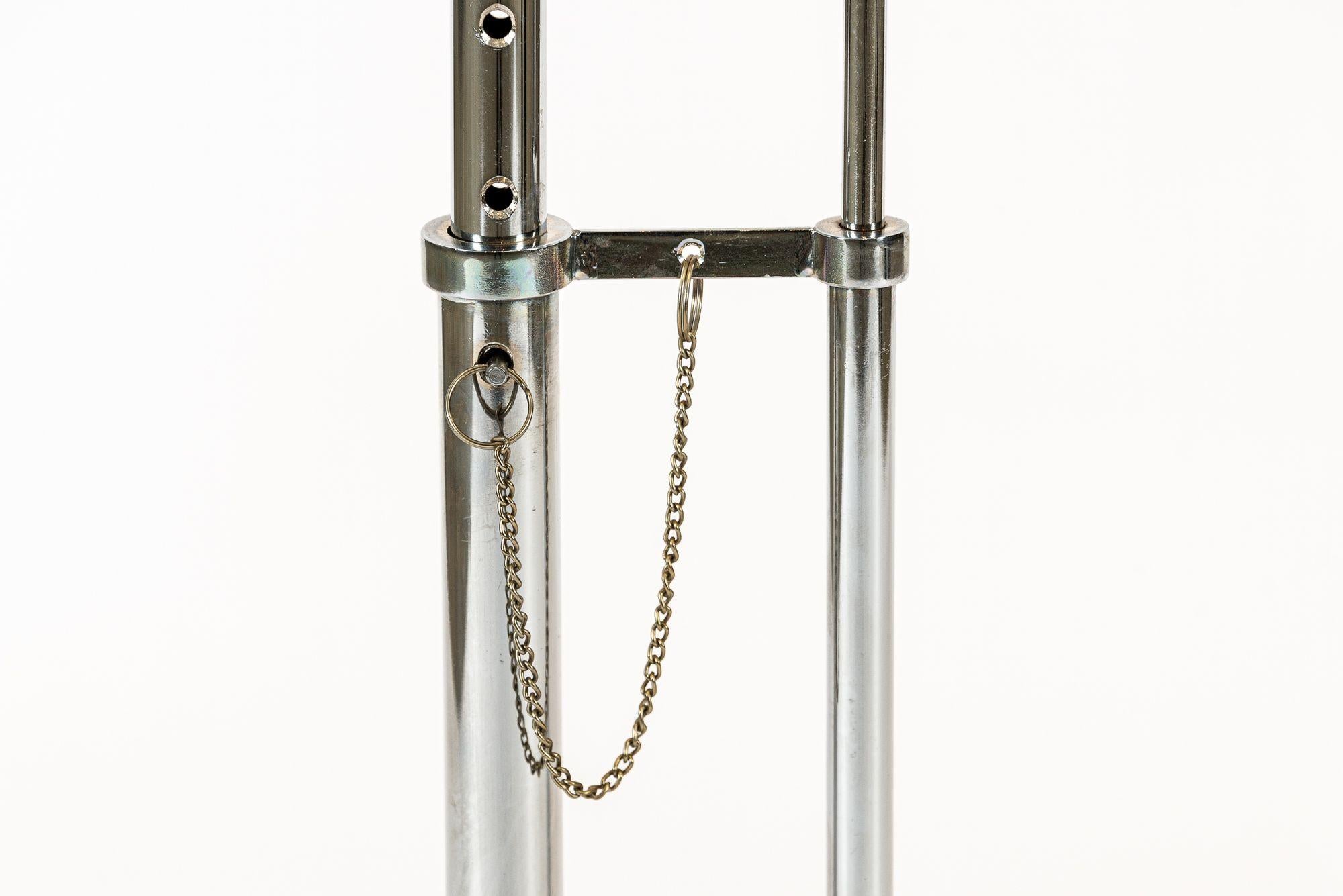 Mid Century Chrome & Glass Side Table by Eileen Gray (attr.) In Good Condition For Sale In Detroit, MI