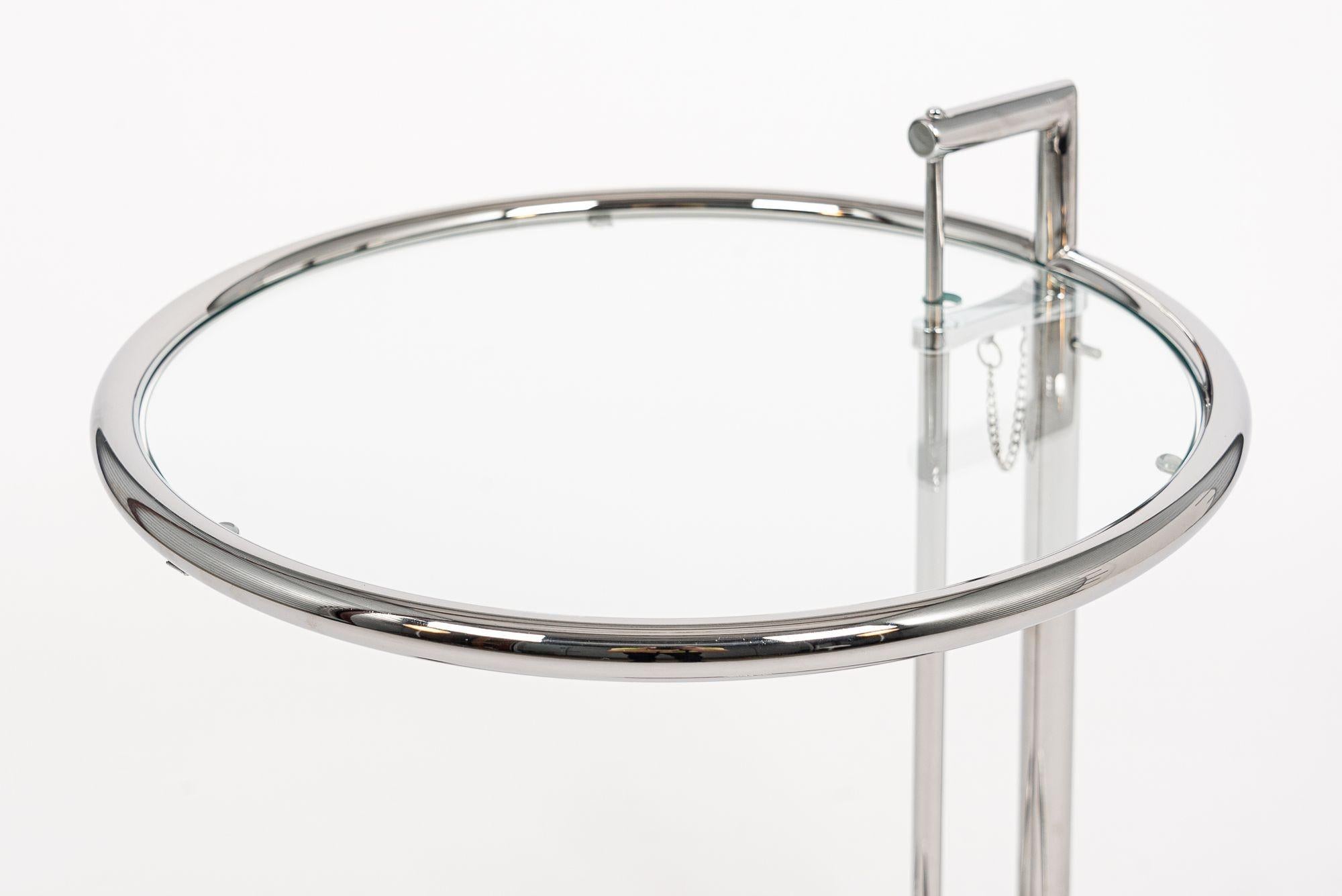 20th Century Mid Century Chrome & Glass Side Table by Eileen Gray (attr.) For Sale