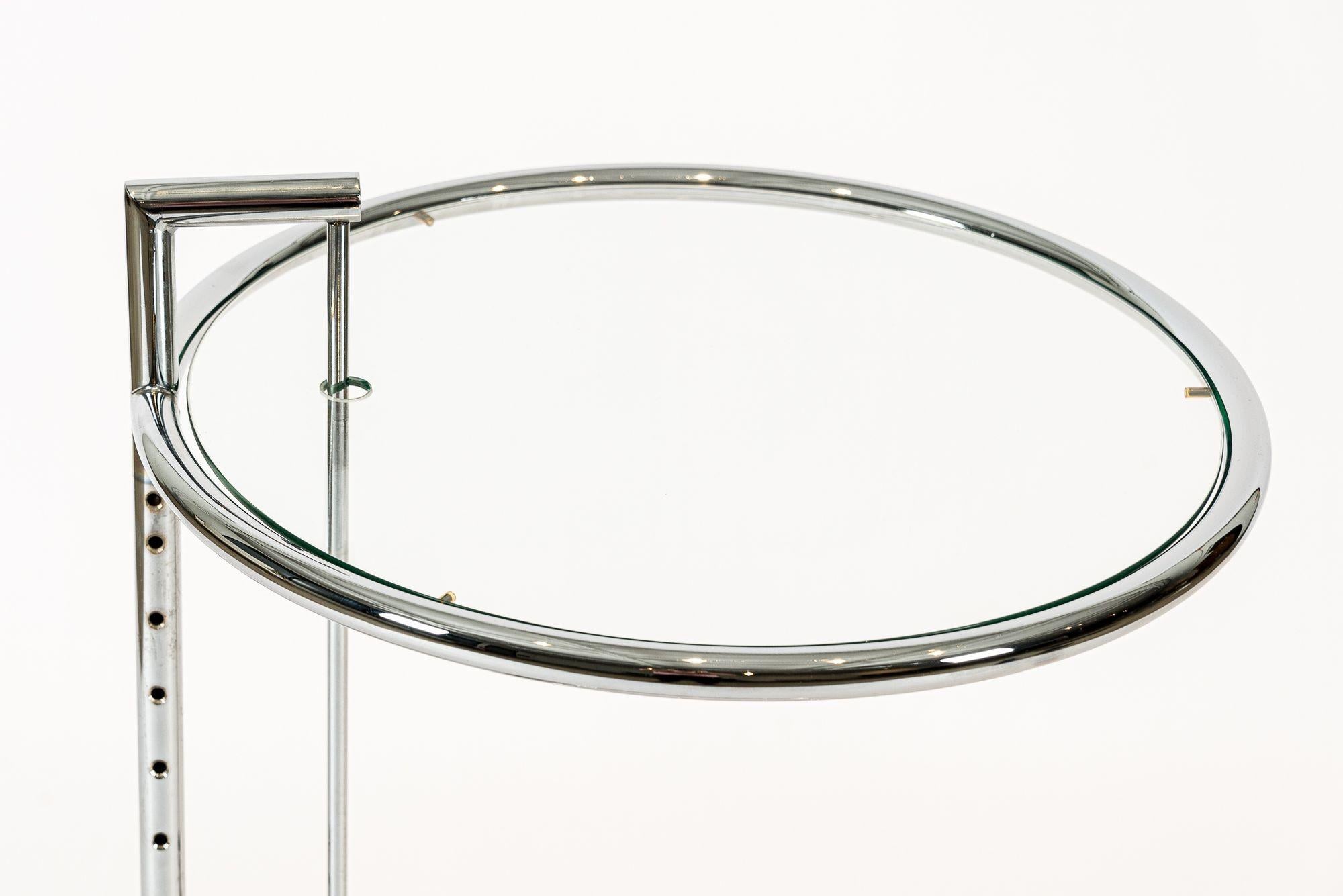 20th Century Mid Century Chrome & Glass Side Table by Eileen Gray (attr.) For Sale