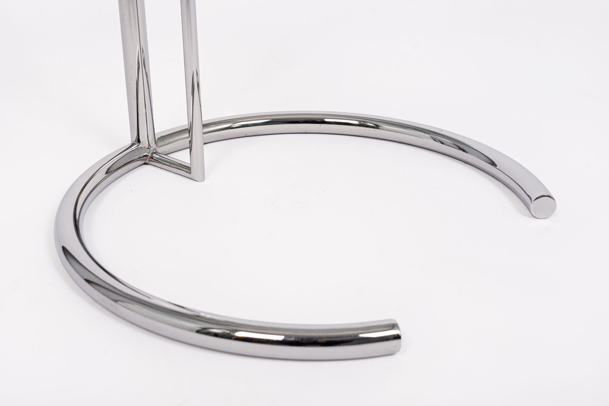 Mid Century Chrome & Glass Side Table by Eileen Gray (attr.) For Sale 2