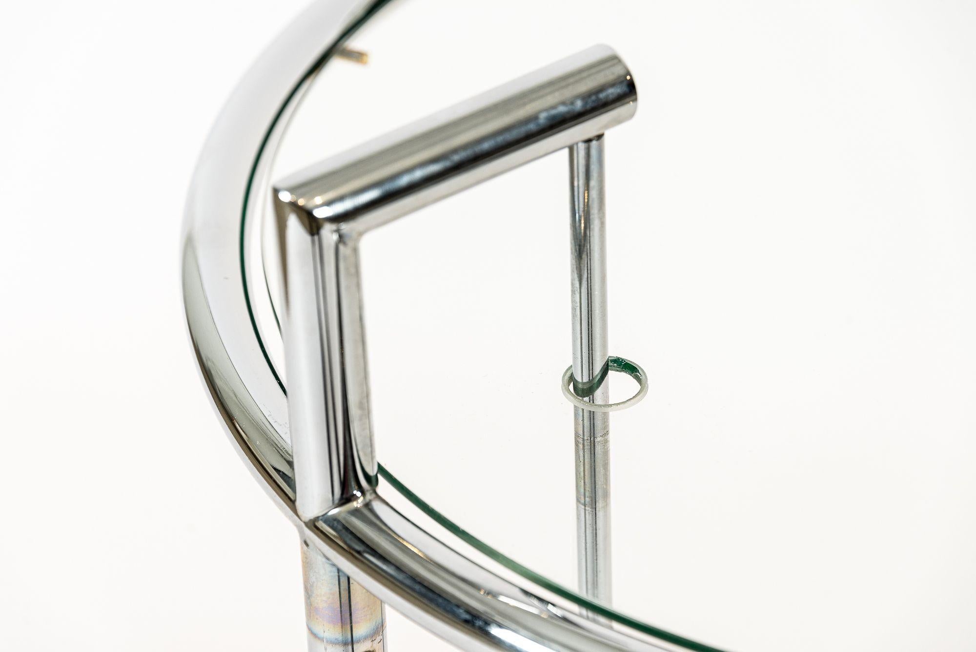 Mid Century Chrome & Glass Side Table by Eileen Gray (attr.) For Sale 2