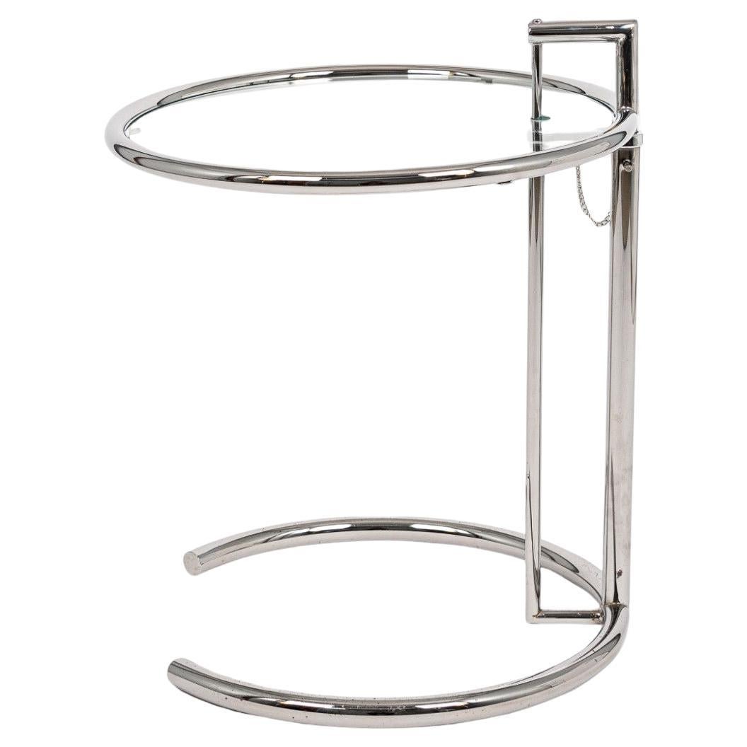 Mid Century Chrome & Glass Side Table by Eileen Gray (attr.) For Sale