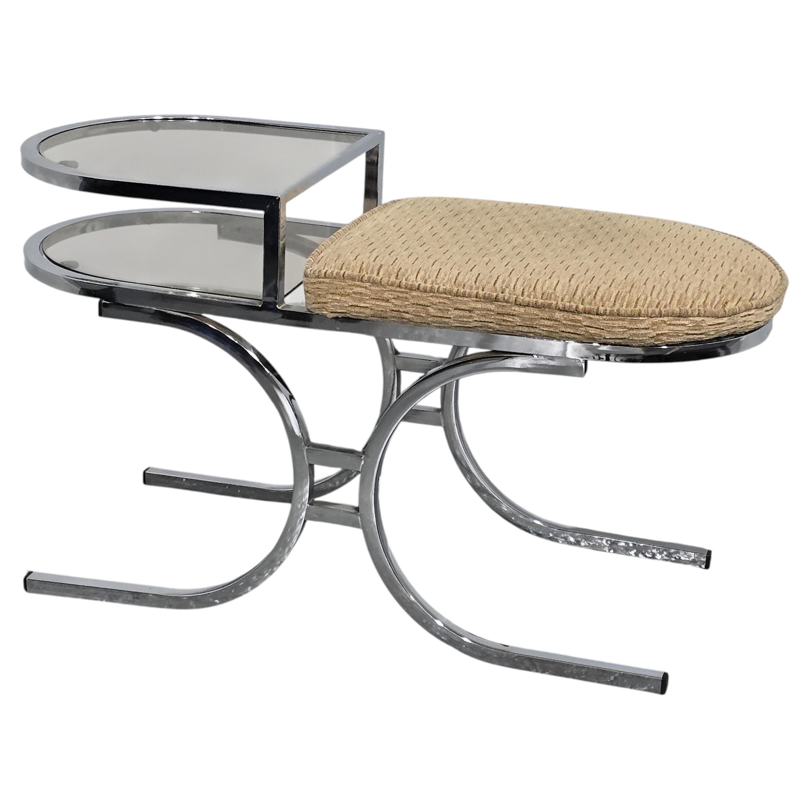 Mid Century Chrome Hall Seat For Sale