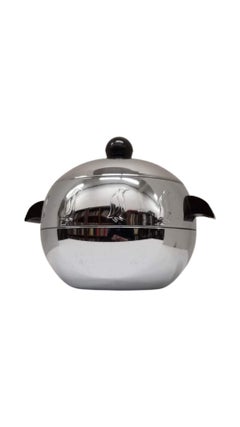 Midcentury Chrome Ice Bucket Featuring Penguins