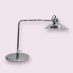 Mid-Century Chrome Plated Industrial Swing Arm Table Lamp 1960s