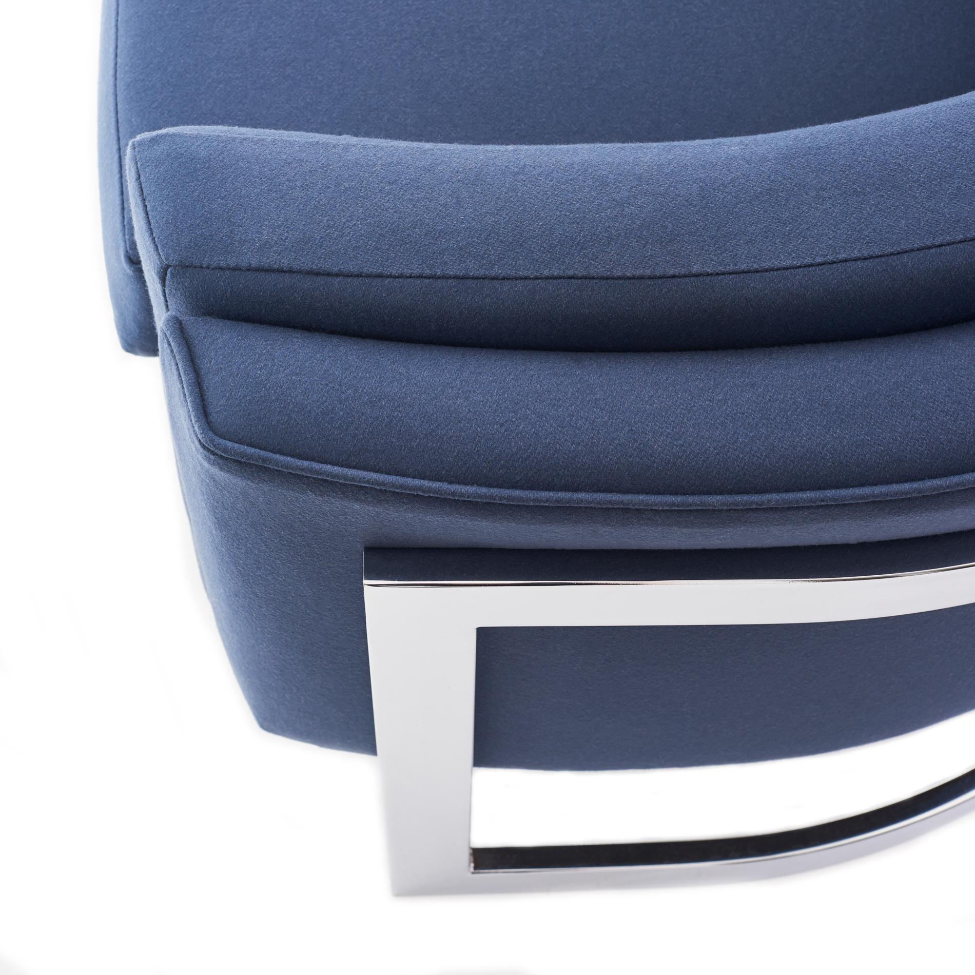 Midcentury Chrome Jules Heumann for Metropolitan Pair Cantilever Lounge Chairs 2