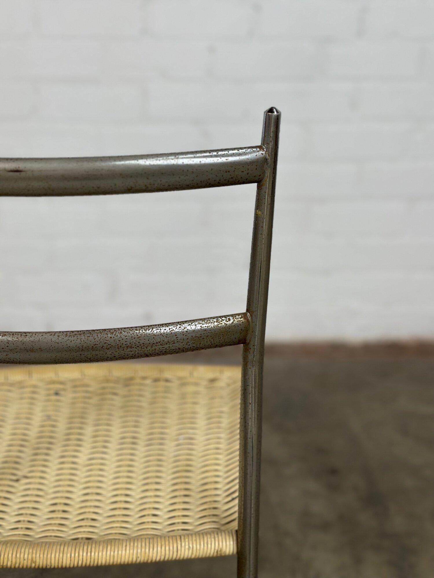 Midcentury Chrome Ladder Back Dining Chair by Gio Ponti 4
