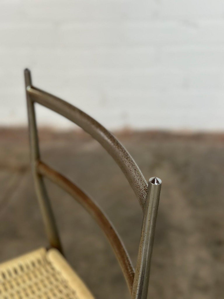 Midcentury Chrome Ladder Back Dining Chair by Gio Ponti For Sale at 1stDibs