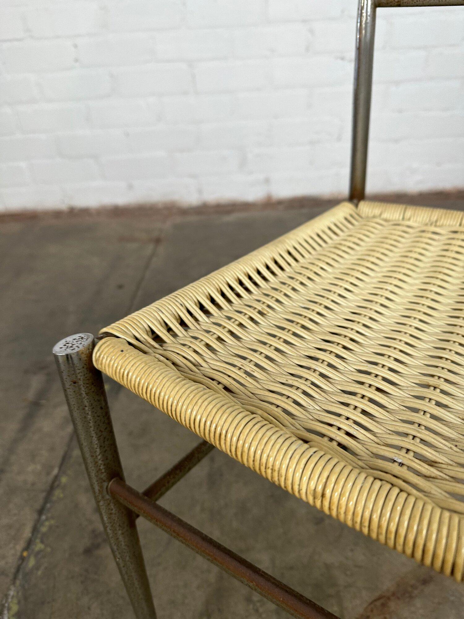 Mid-Century Modern Midcentury Chrome Ladder Back Dining Chair by Gio Ponti