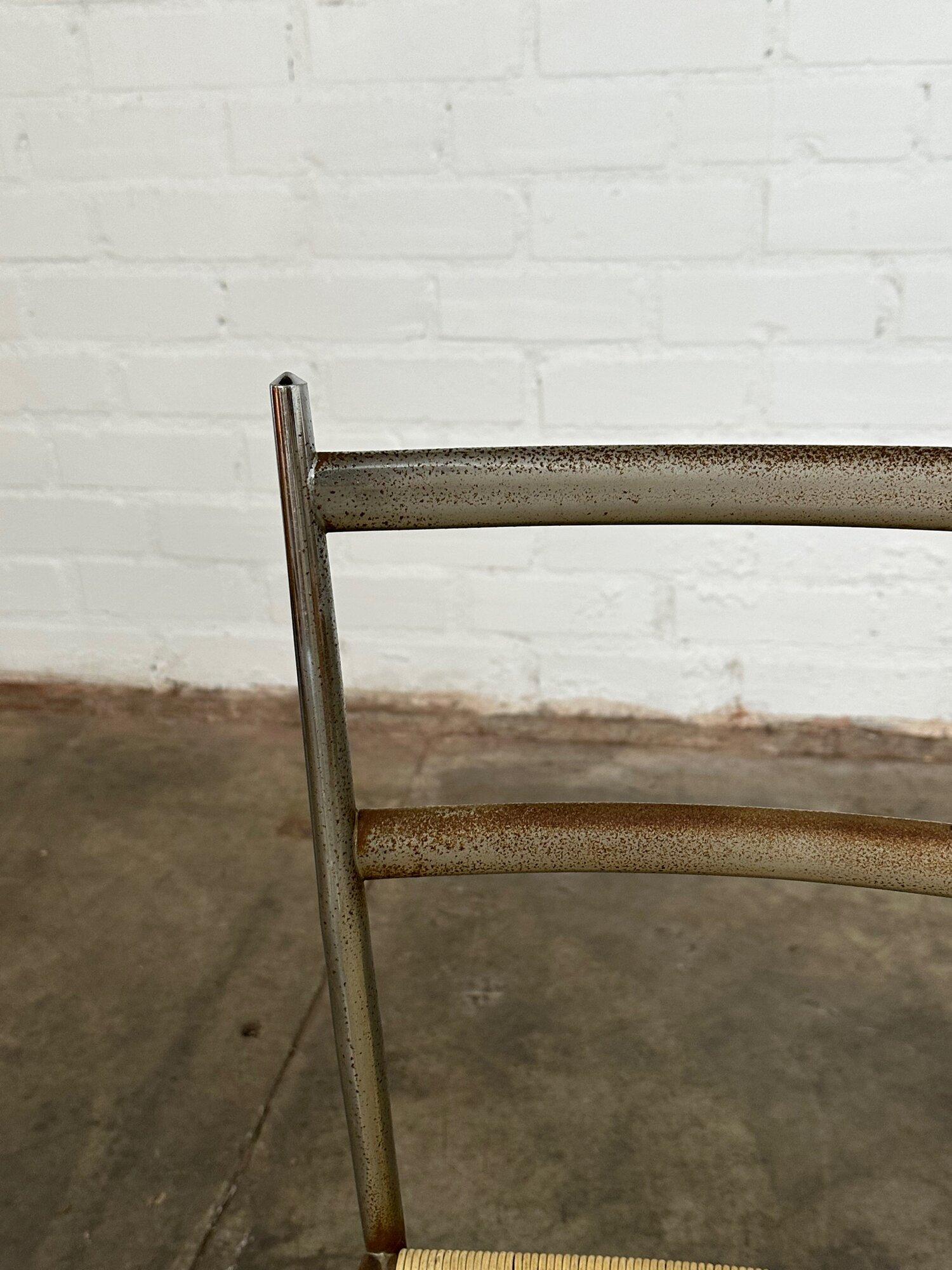 American Midcentury Chrome Ladder Back Dining Chair by Gio Ponti