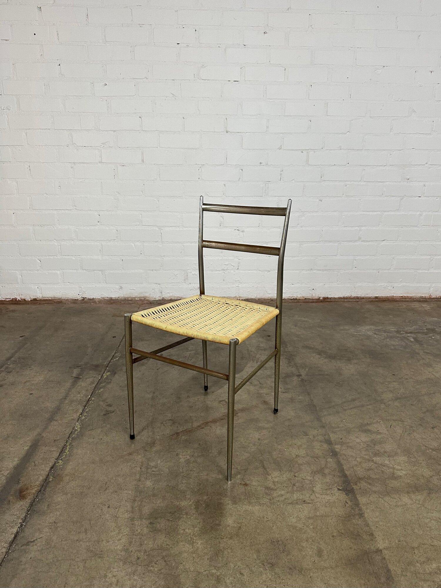 Midcentury Chrome Ladder Back Dining Chair by Gio Ponti In Good Condition In Los Angeles, CA