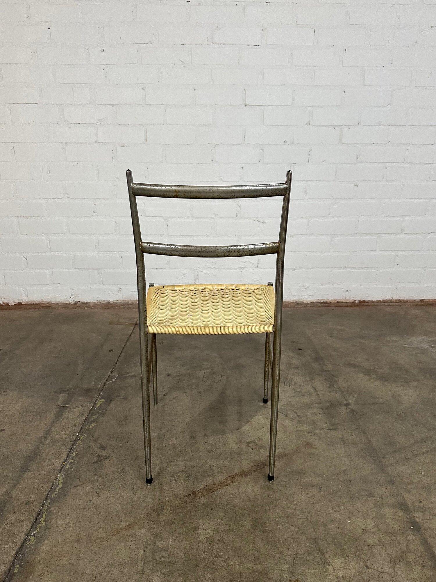 20th Century Midcentury Chrome Ladder Back Dining Chair by Gio Ponti