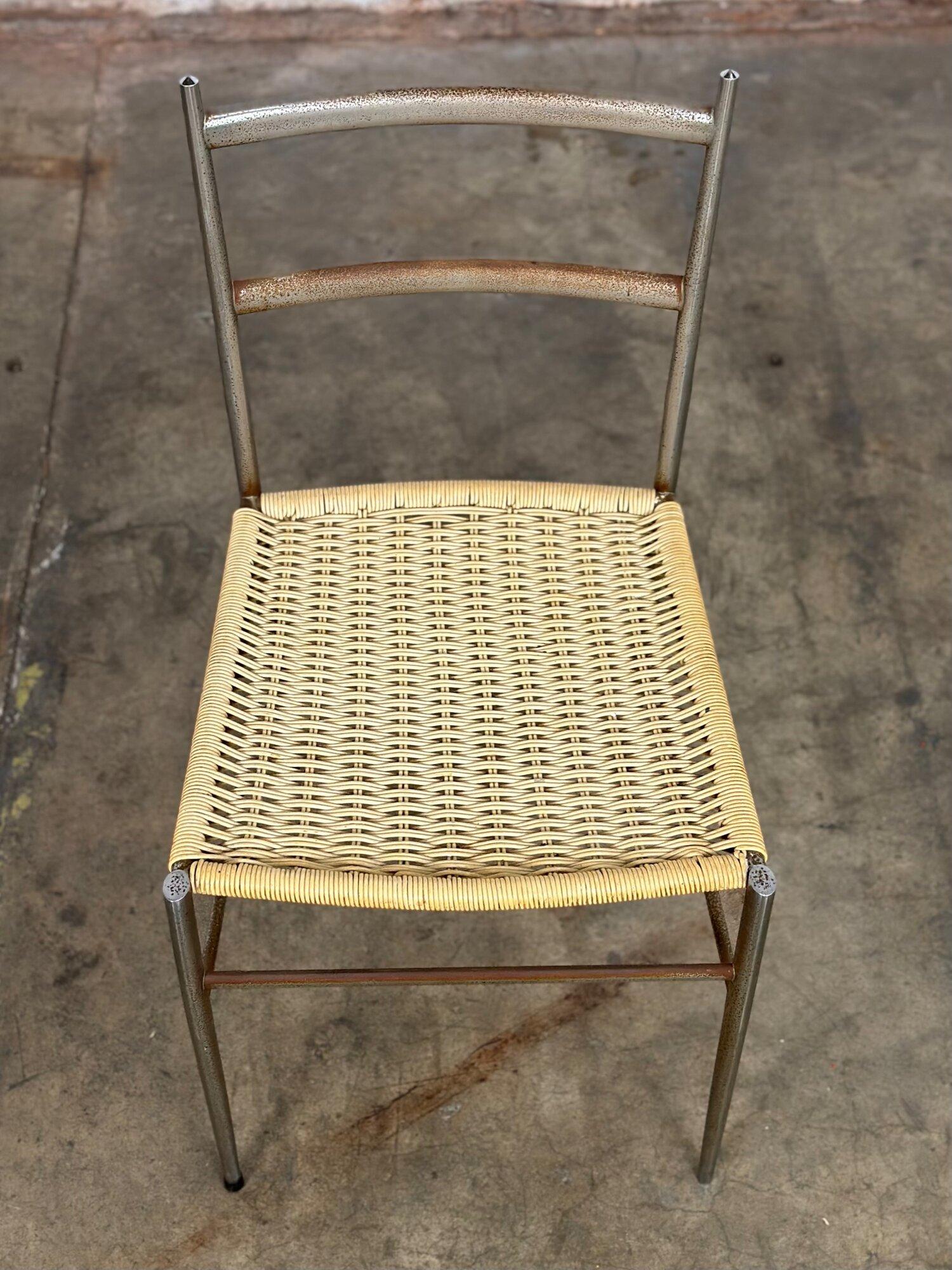 Midcentury Chrome Ladder Back Dining Chair by Gio Ponti 2