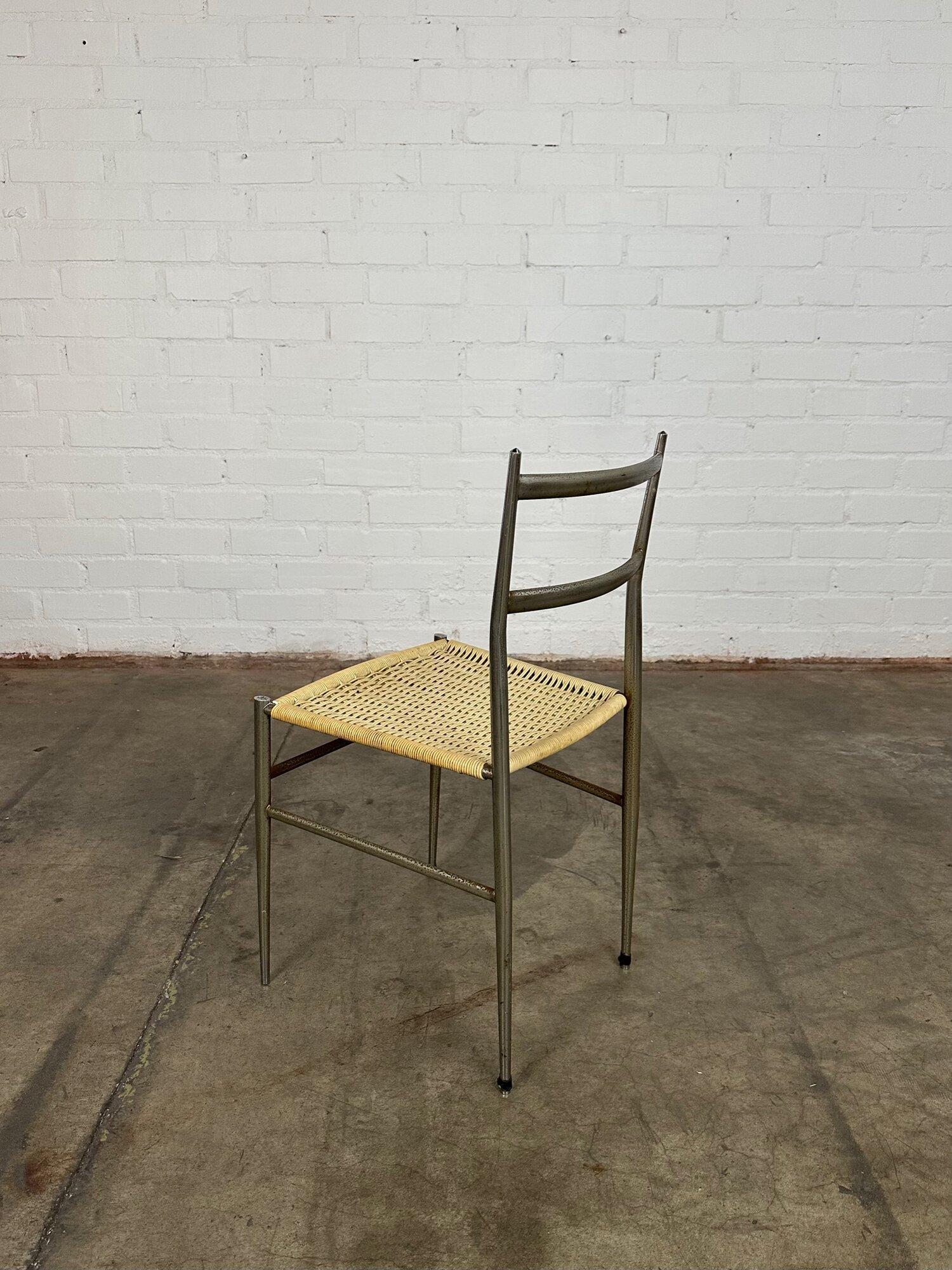 Midcentury Chrome Ladder Back Dining Chair by Gio Ponti 3