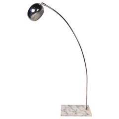 Midcentury Chrome Lamp with Marble Base