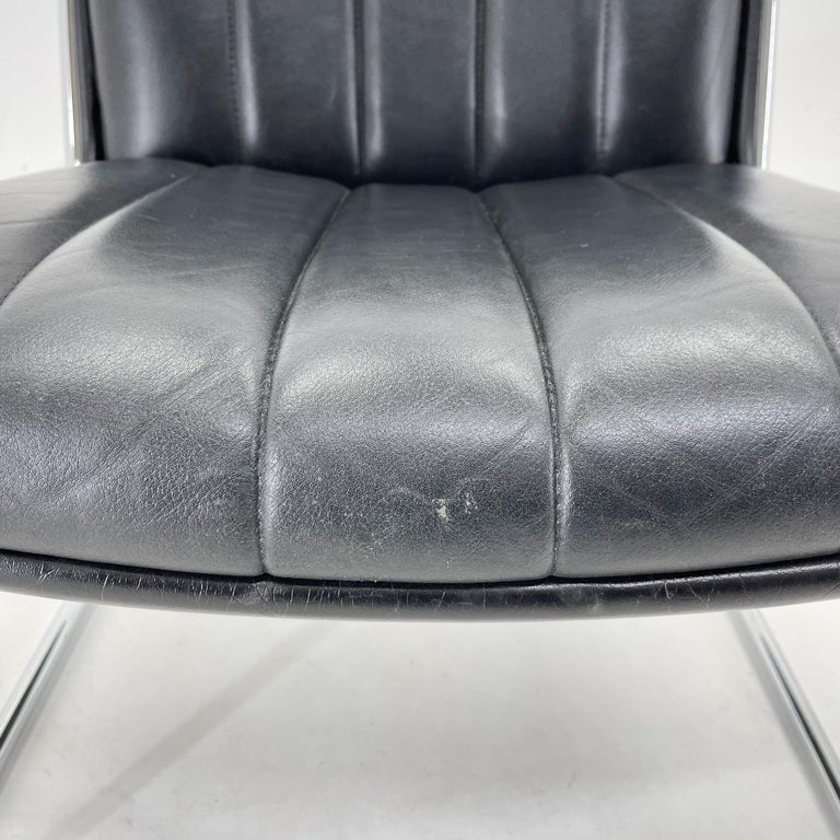 Midcentury Chrome and Leatherette Lounge Chair, Germany For Sale at 1stDibs