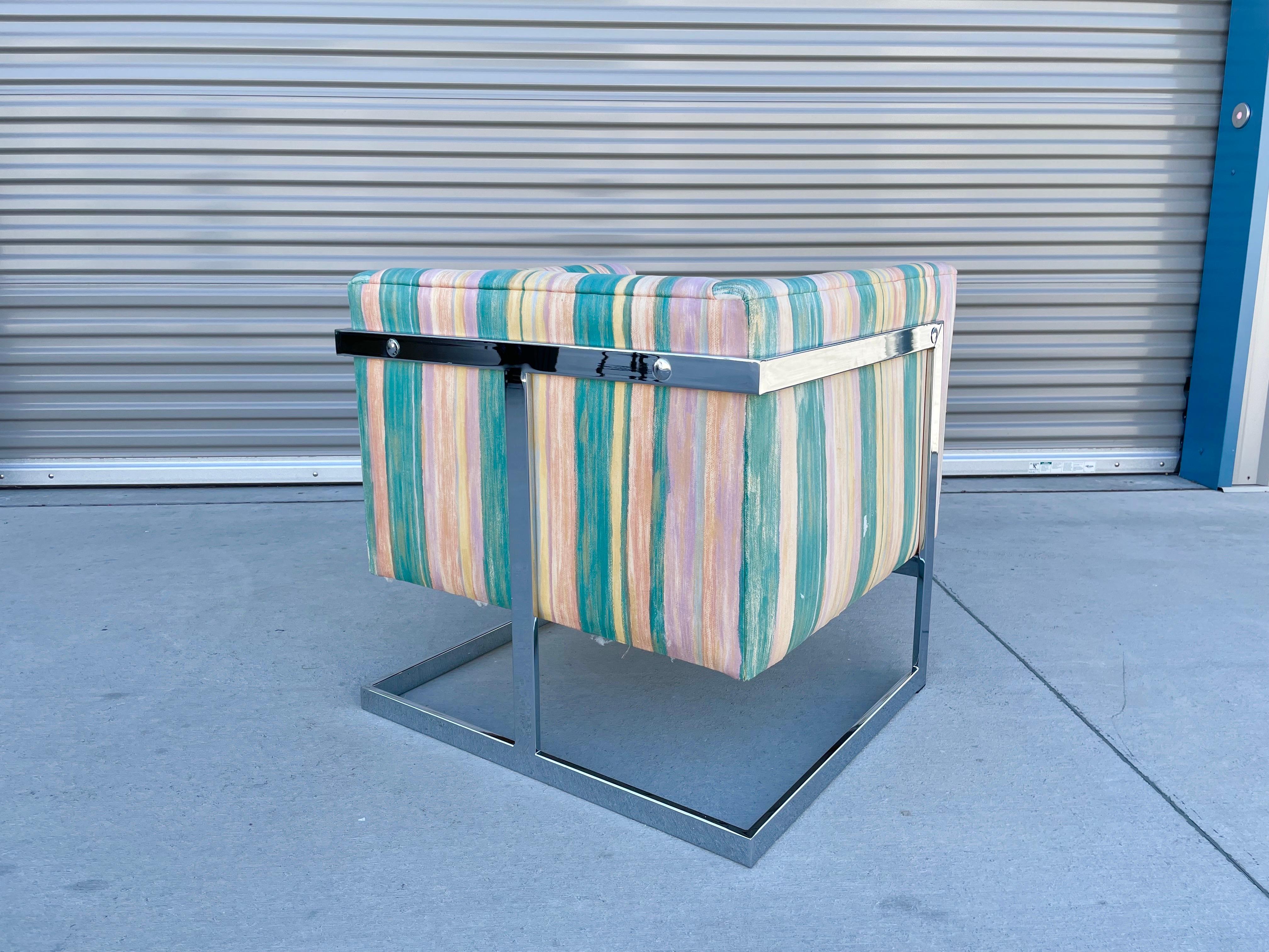 Midcentury Chrome Lounge Chairs by Milo Baughman For Sale 3