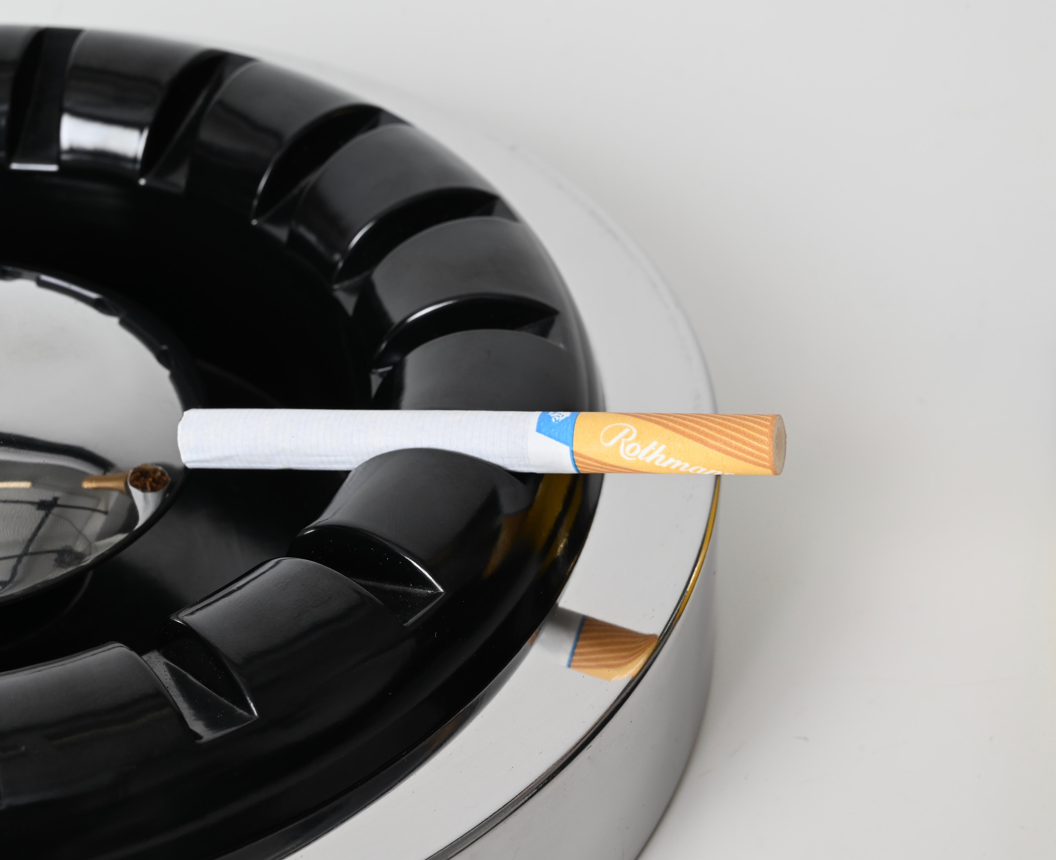 Mid-Century Chrome M60 Ashtray by Tecno Design for Luci, Italy 1970s For Sale 3