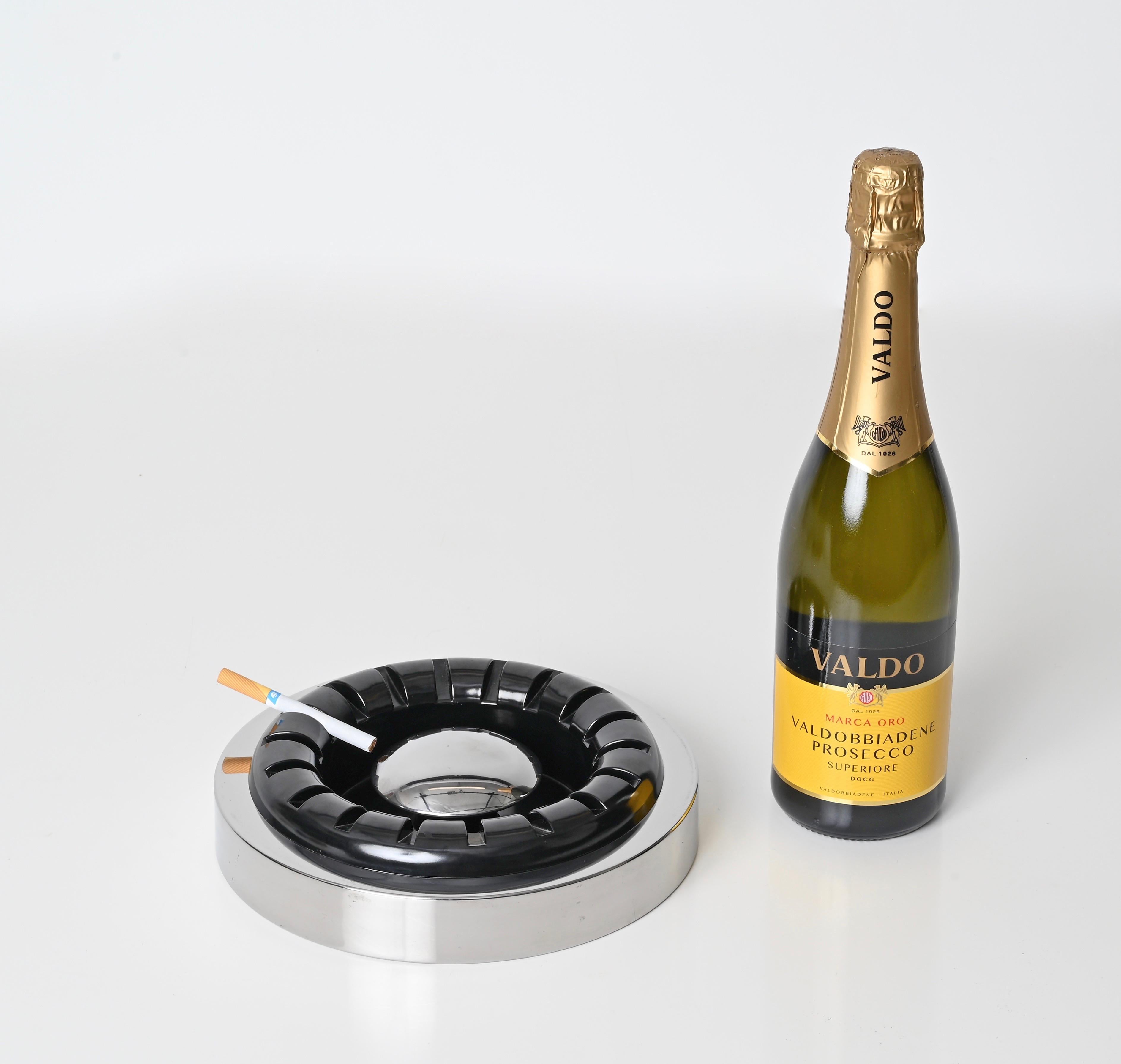 Mid-Century Modern Mid-Century Chrome M60 Ashtray by Tecno Design for Luci, Italy 1970s For Sale