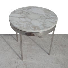 Mid Century Chrome Marble Side Table in the Style of Nico Zographos