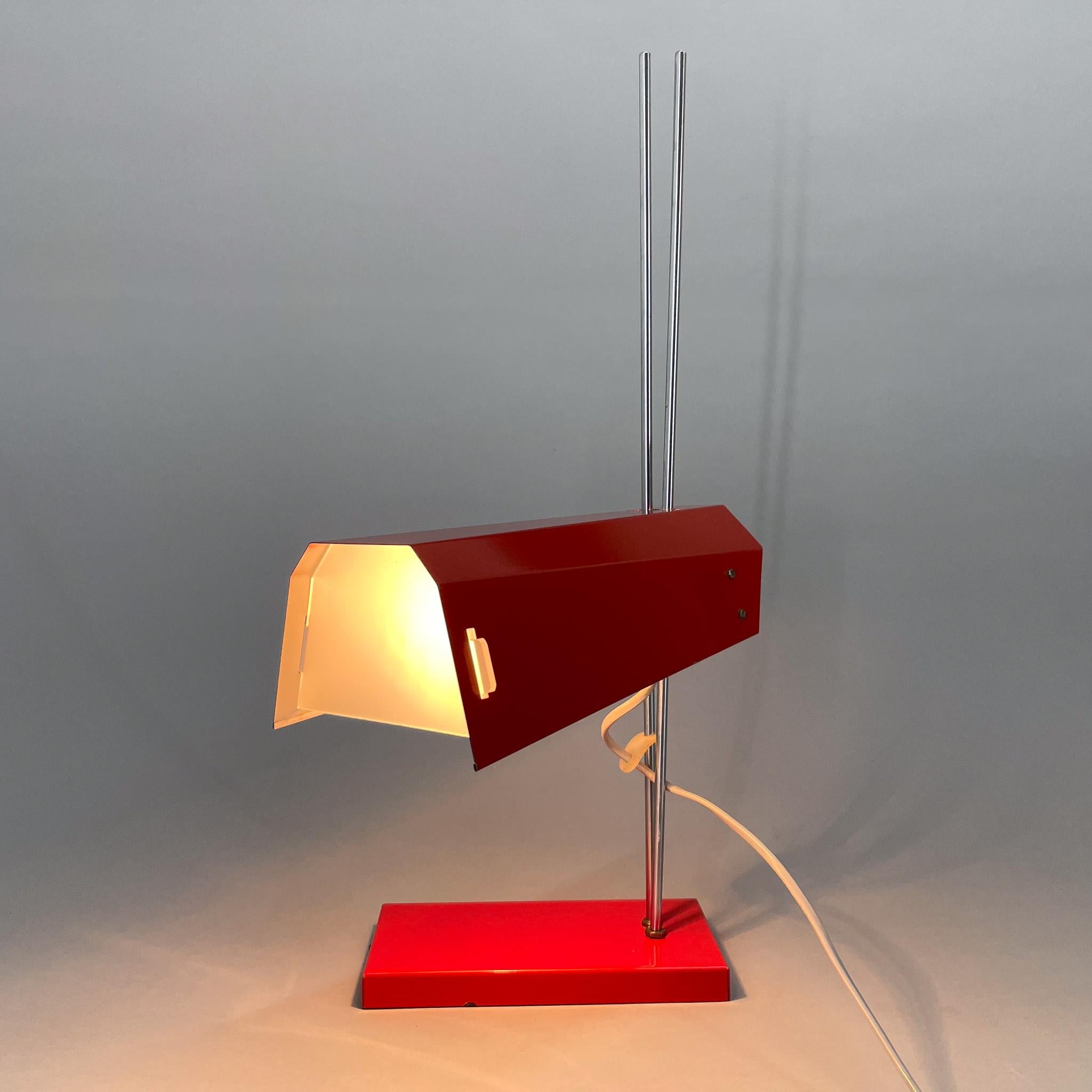 Mid Century Chrome & Metal Adjustable Table Lamp by Lidokov, 1970s In Good Condition For Sale In Praha, CZ