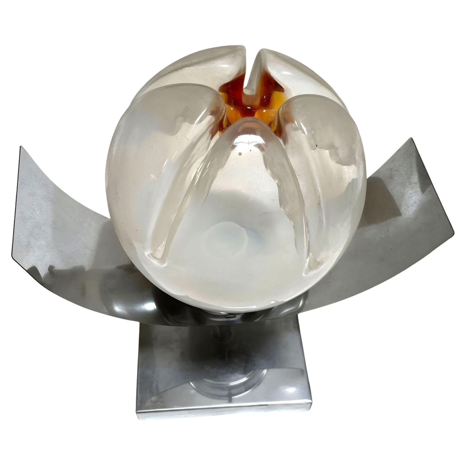 Mid-century Chrome 
Murano Art Glass Space-age Wall Sconce by A.V. Mazzega For Sale