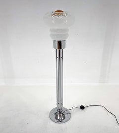 Mid-Century Chrome & Murano Glass Floor Lamp, Italy, 1970's