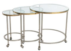Mid Century Chrome Nesting Tables, 3