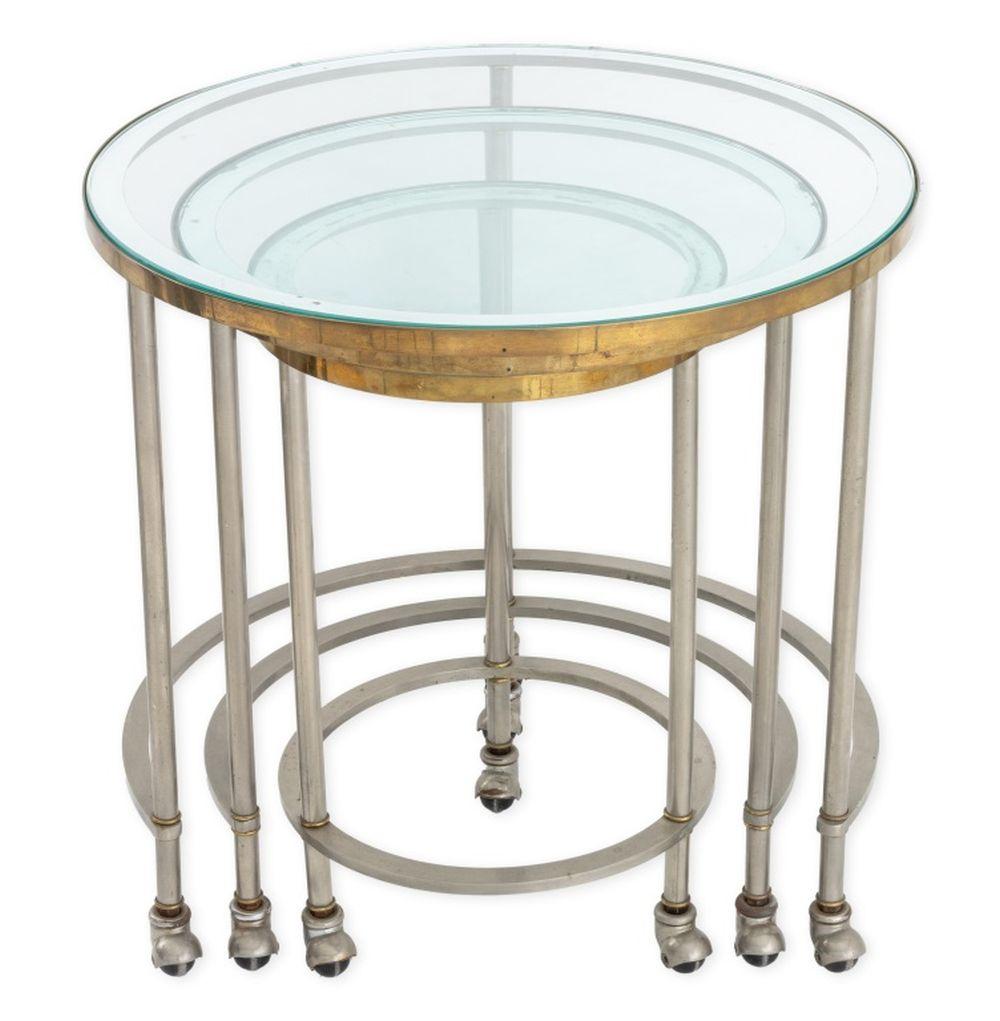 Mid-Century Modern Mid Century Chrome Nesting Tables, 3 For Sale