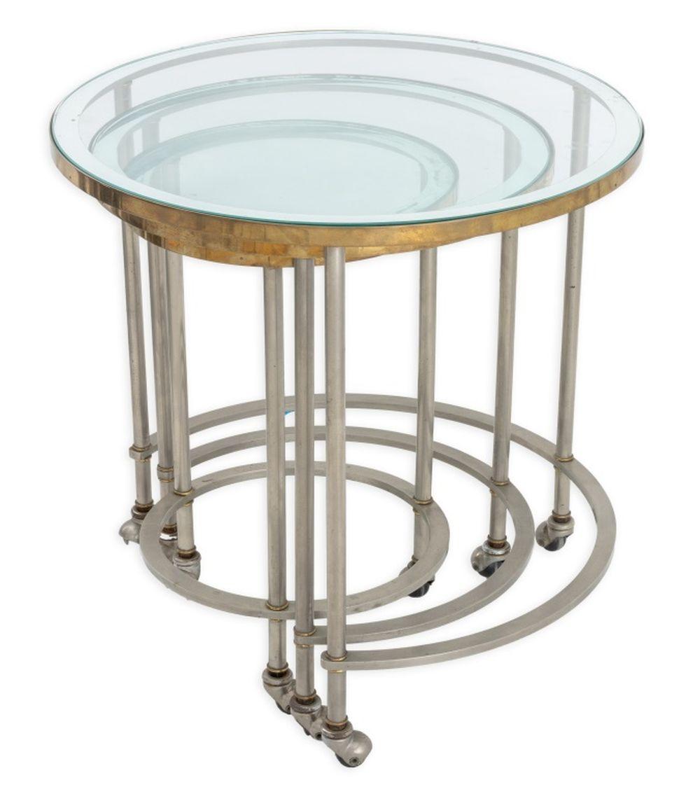20th Century Mid Century Chrome Nesting Tables, 3 For Sale