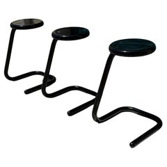 Tabourets Paperclip en chrome du milieu du siècle par Kinetics - Lot de 3