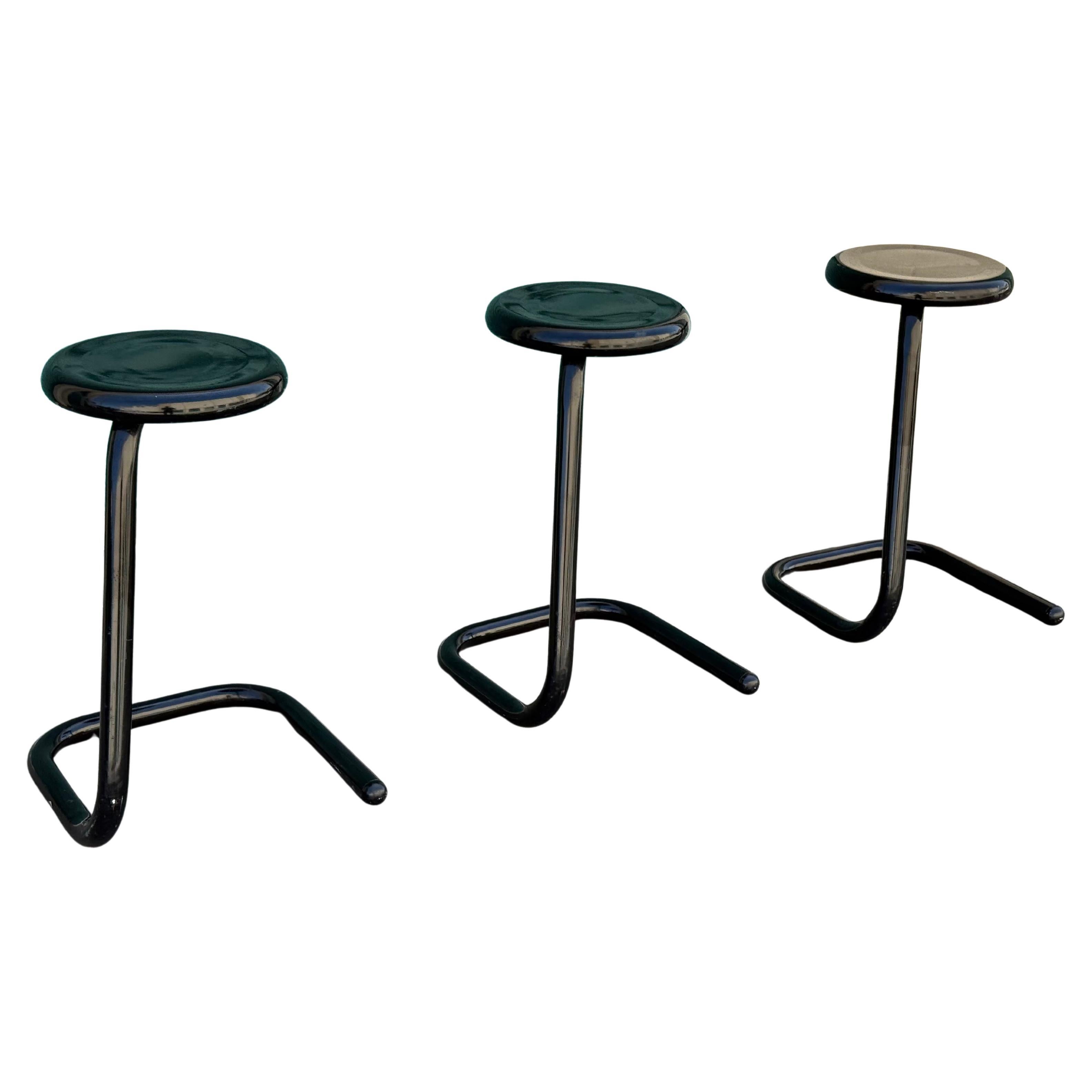 Late 20th Century Mid Century Chrome Paperclip Stools by Kinetics – Set of 3