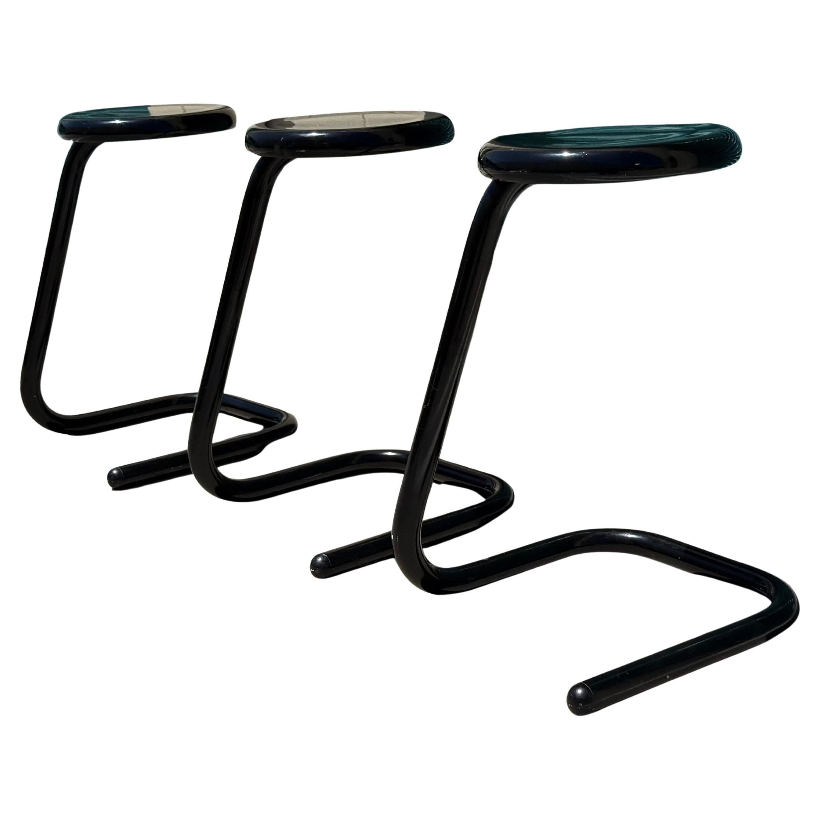 Mid Century Chrome Paperclip Stools by Kinetics – Set of 3 1