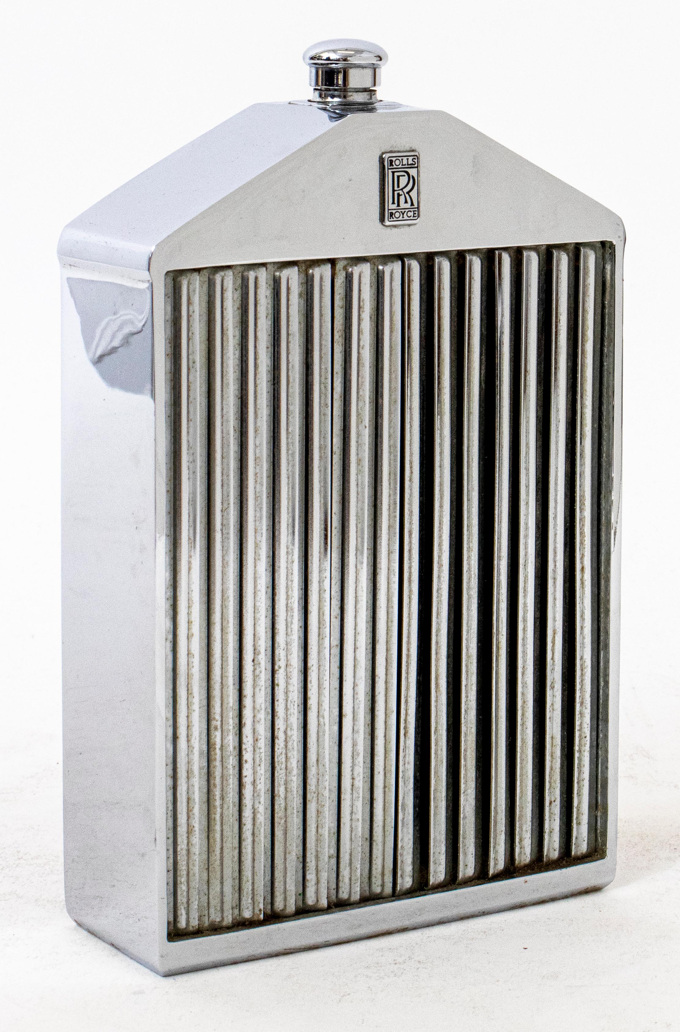 Mid-Century Modern Mid-Century Chrome Plate over Rolls Royce Radiator Grill with Decanter