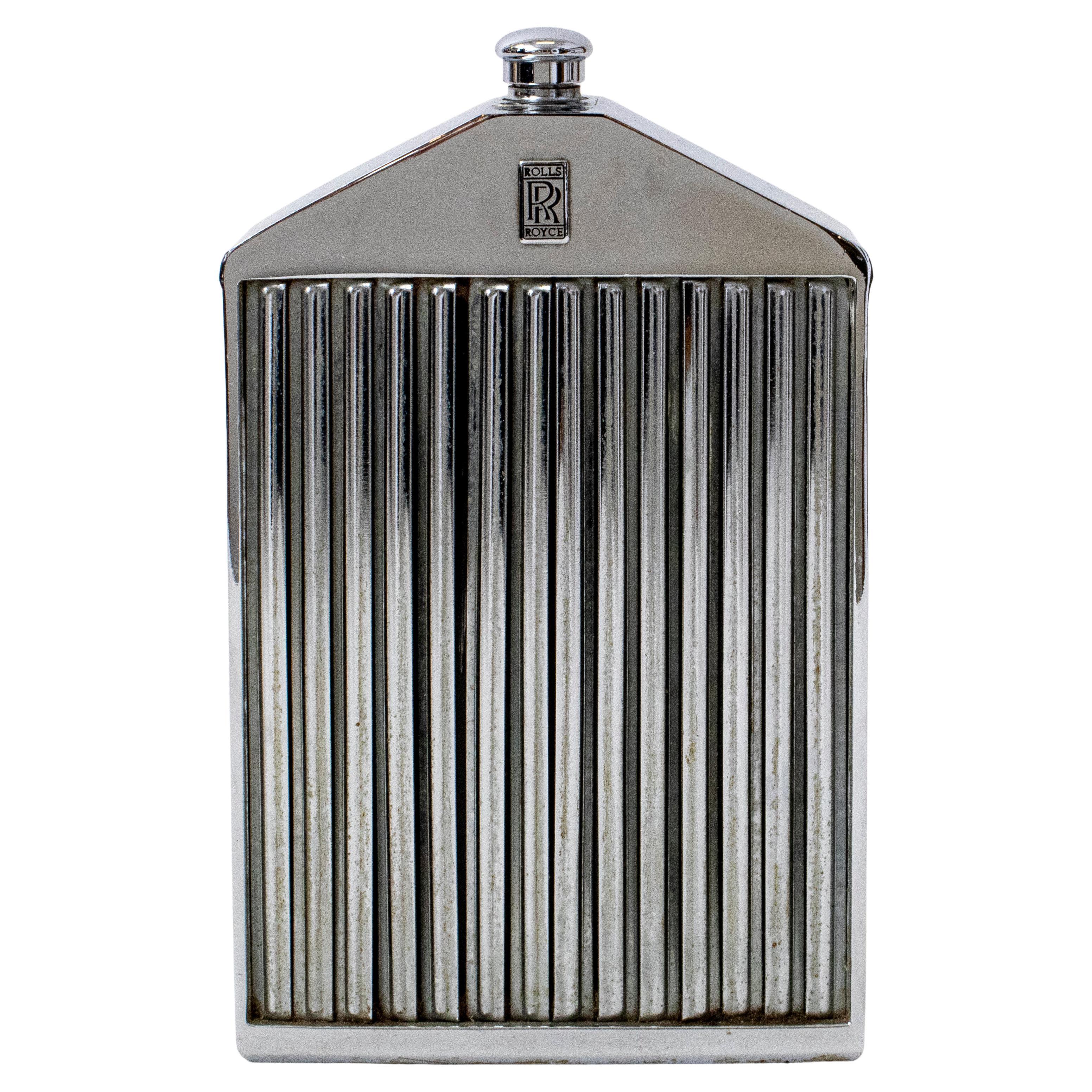 Mid-Century Chrome Plate over Rolls Royce Radiator Grill with Decanter