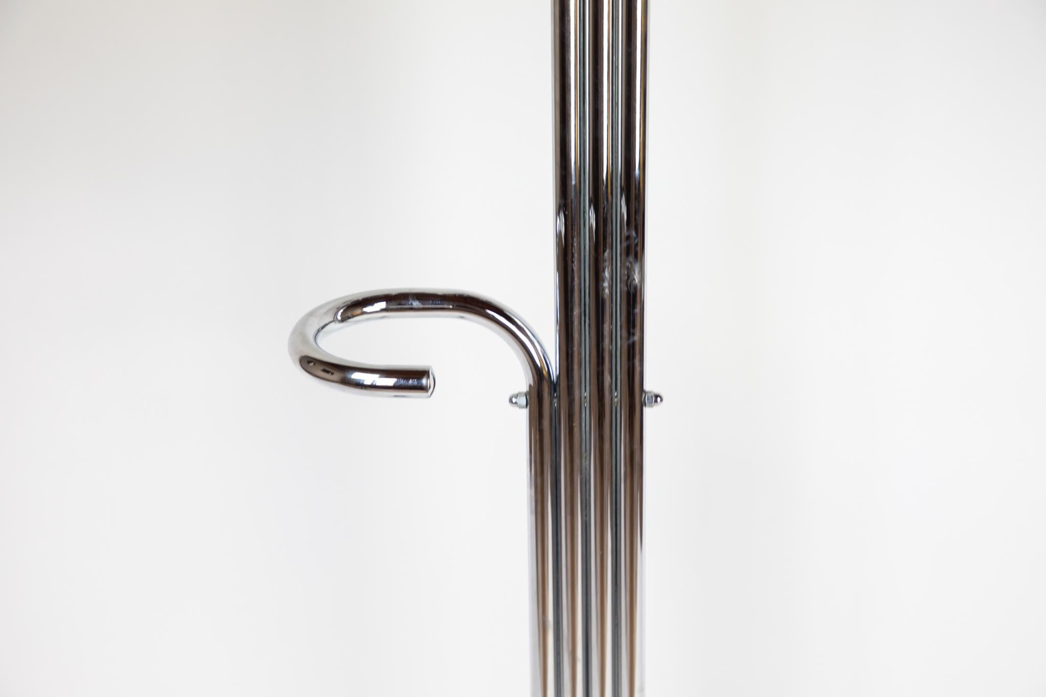Space Age XL Coat Rack, Chrome Plated, Wooden Spheres, Italy, 1970s 1