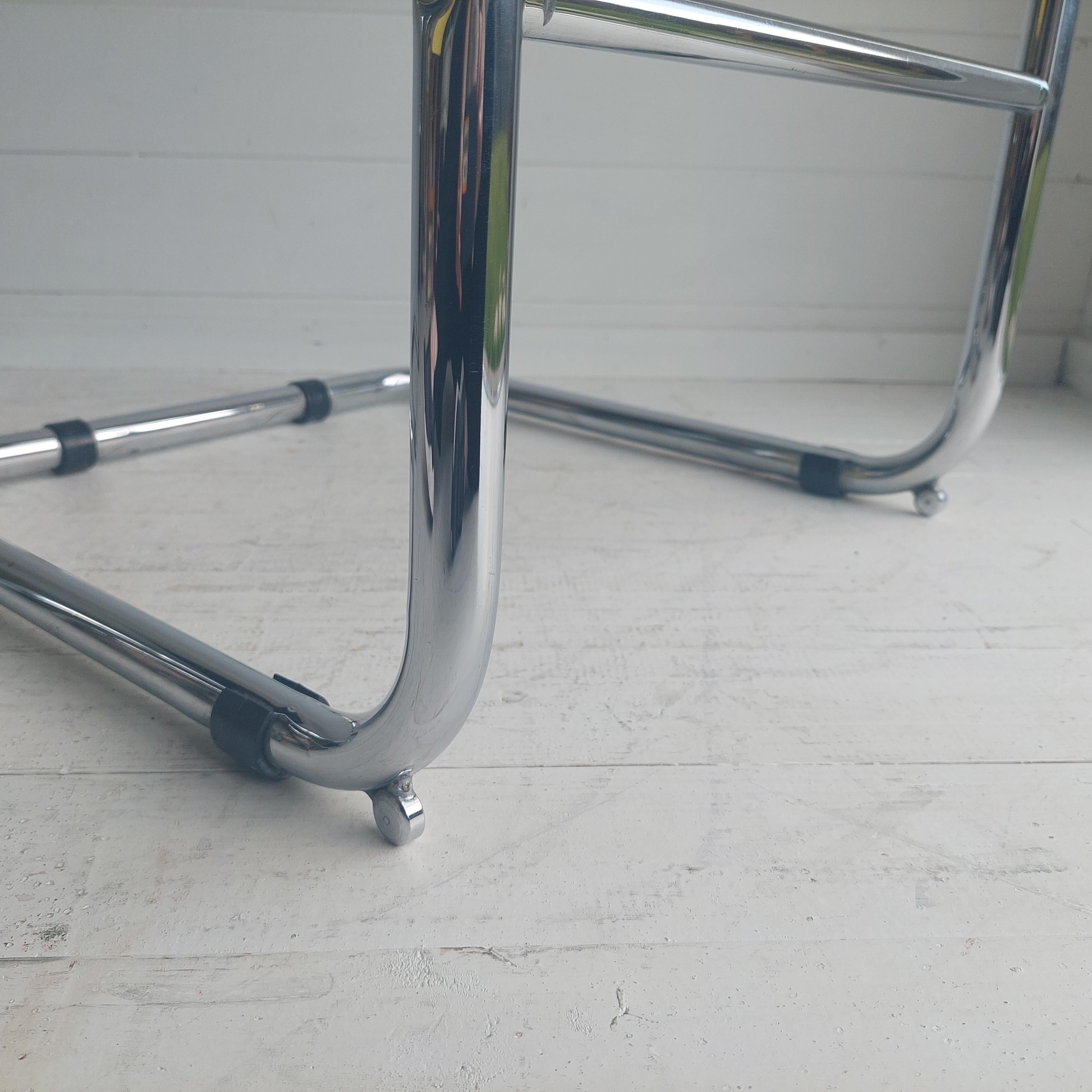 Mid Century Chrome Rattan Marcel Breuer Cesca Style S32 High Bar Stools, 70/80s 8