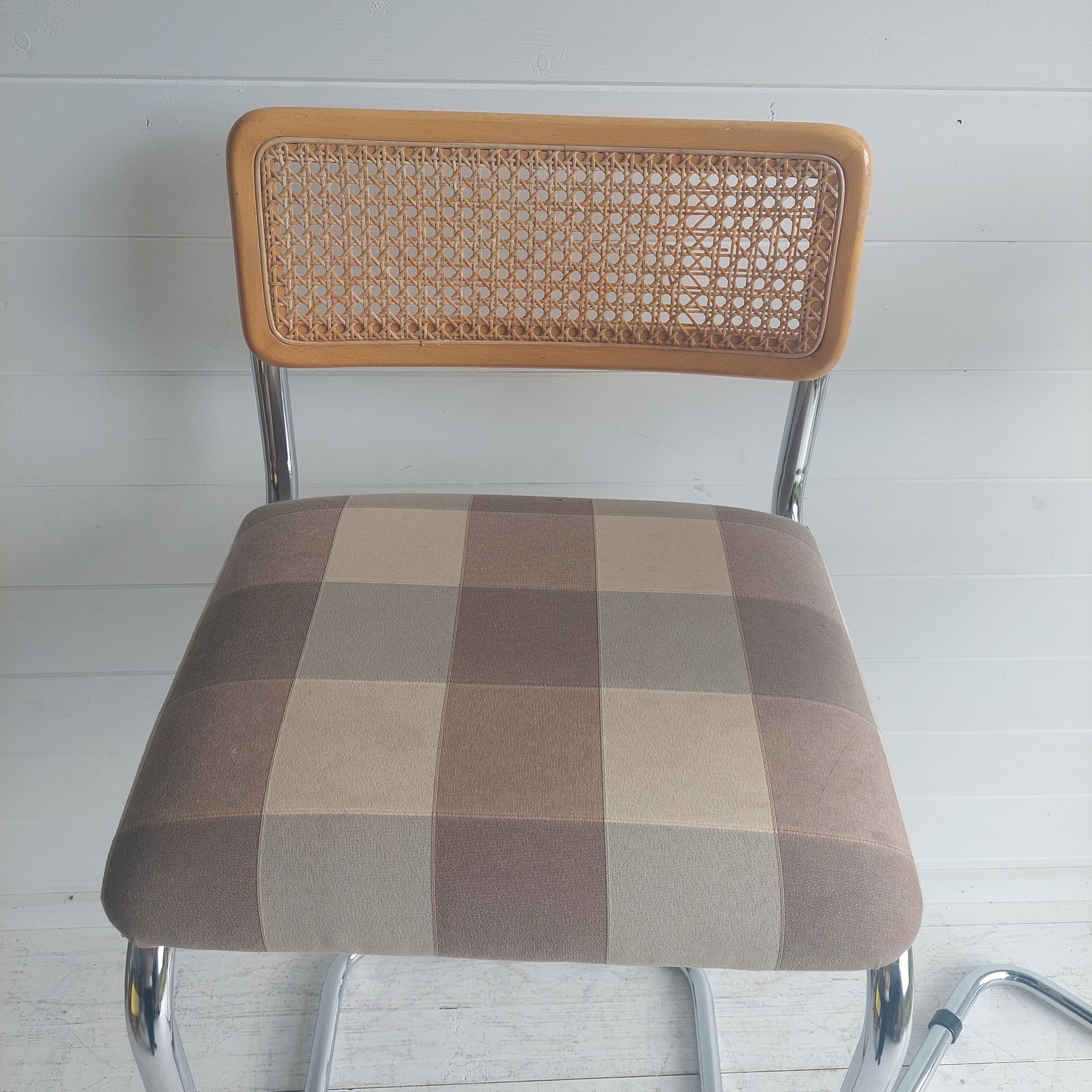 Mid Century Chrome Rattan Marcel Breuer Cesca Style S32 High Bar Stools, 70/80s 9