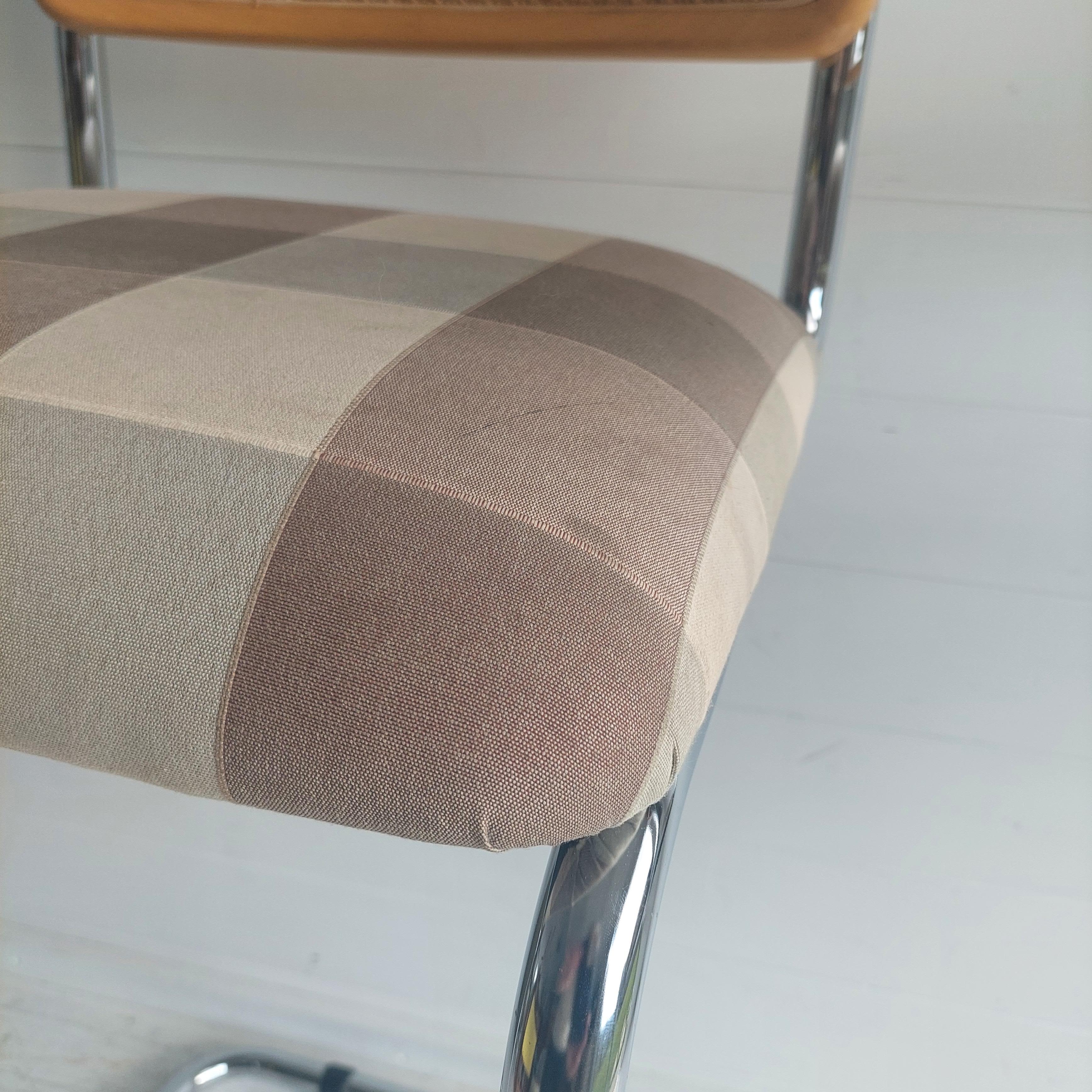 Mid Century Chrome Rattan Marcel Breuer Cesca Style S32 High Bar Stools, 70/80s 11