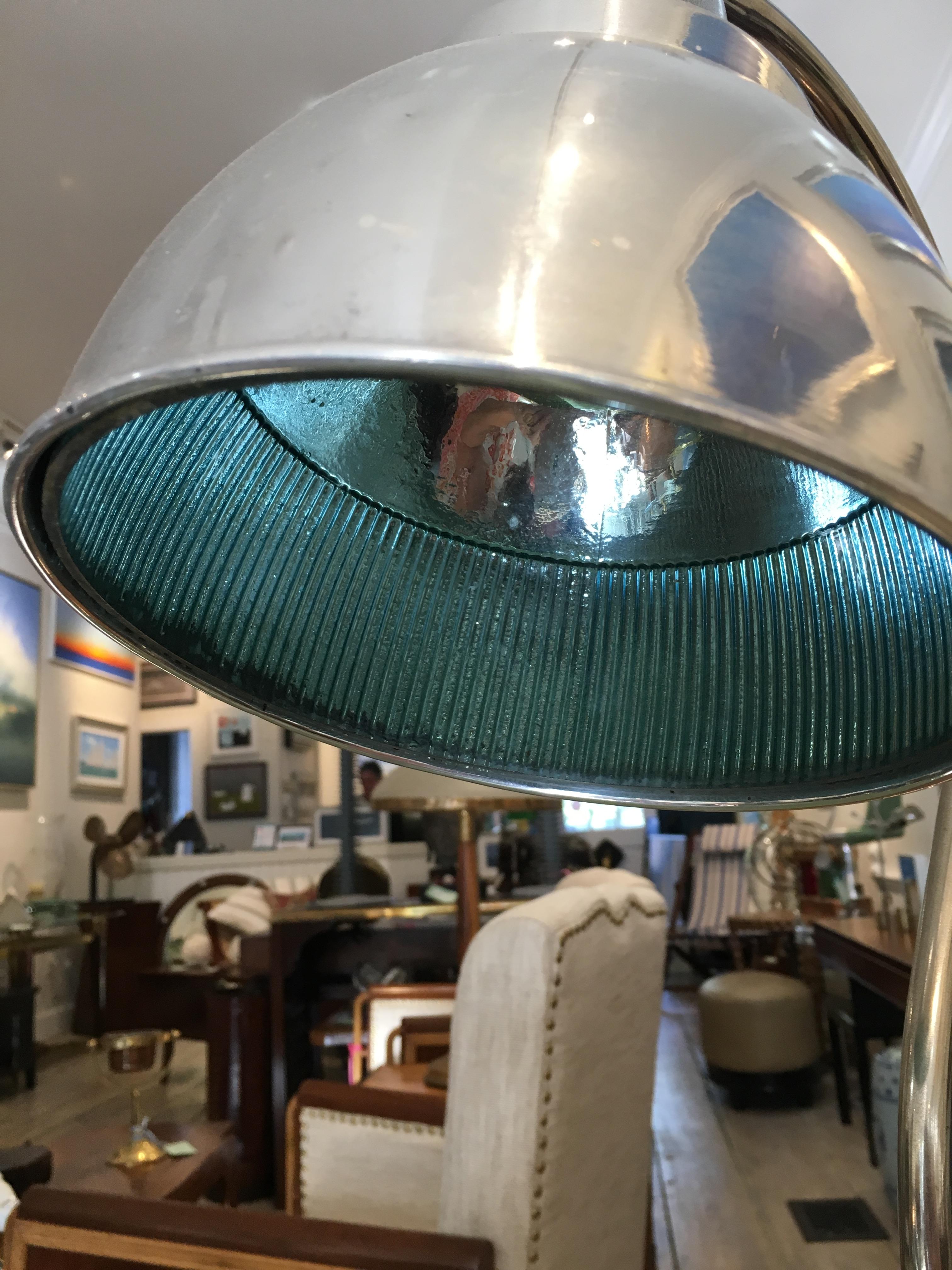 Mid-Century Modern Nautical Chrome Ship's Adjustable Table Lamp In Excellent Condition For Sale In Nantucket, MA