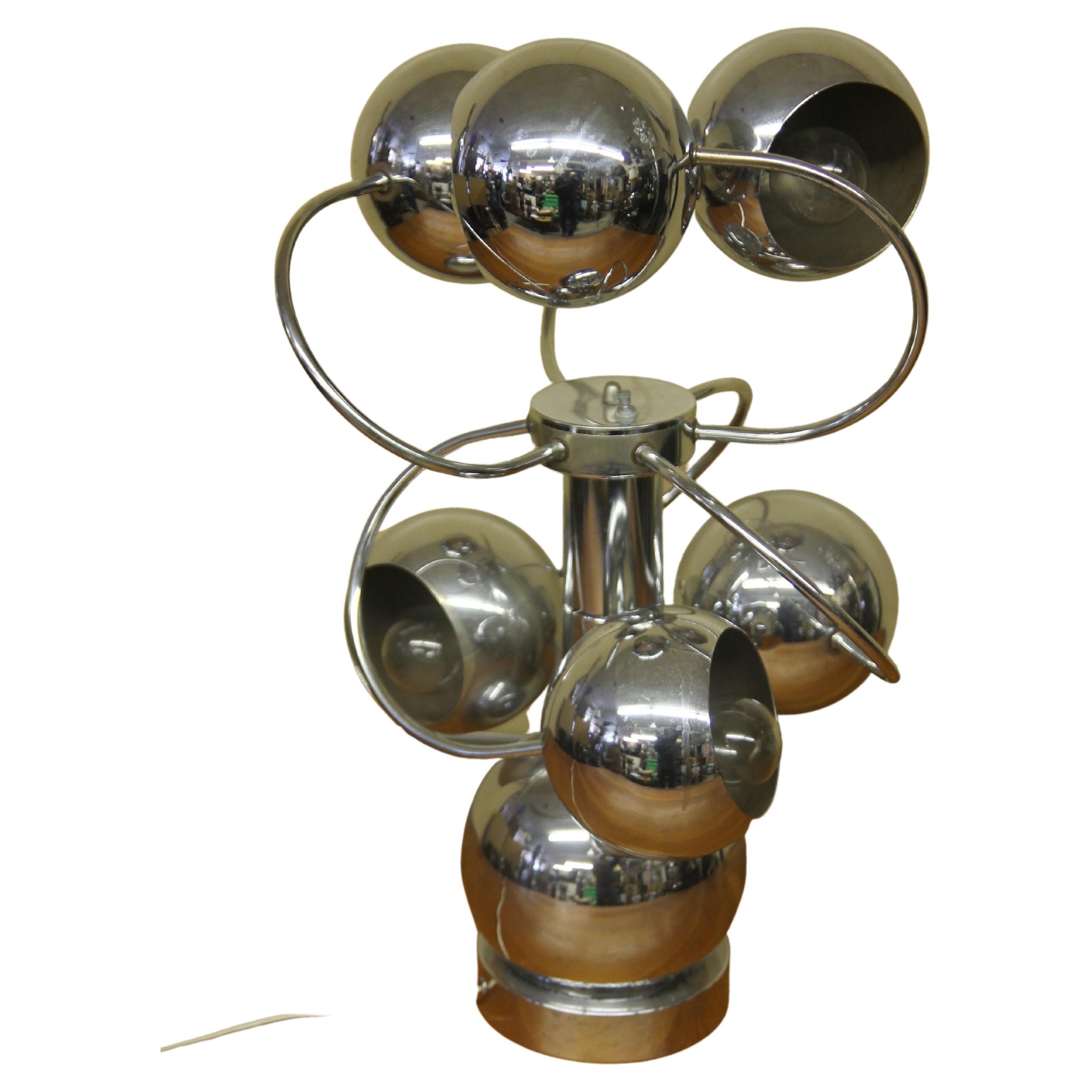 MidCentury Tripod Hairpin Table Lamp with Rattan Shades at 1stDibs