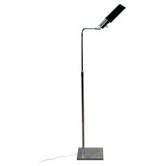 Mid-Century Chrome Swing Arm Pharmacy Task Floor Lamp by Koch & Lowy (OMI)