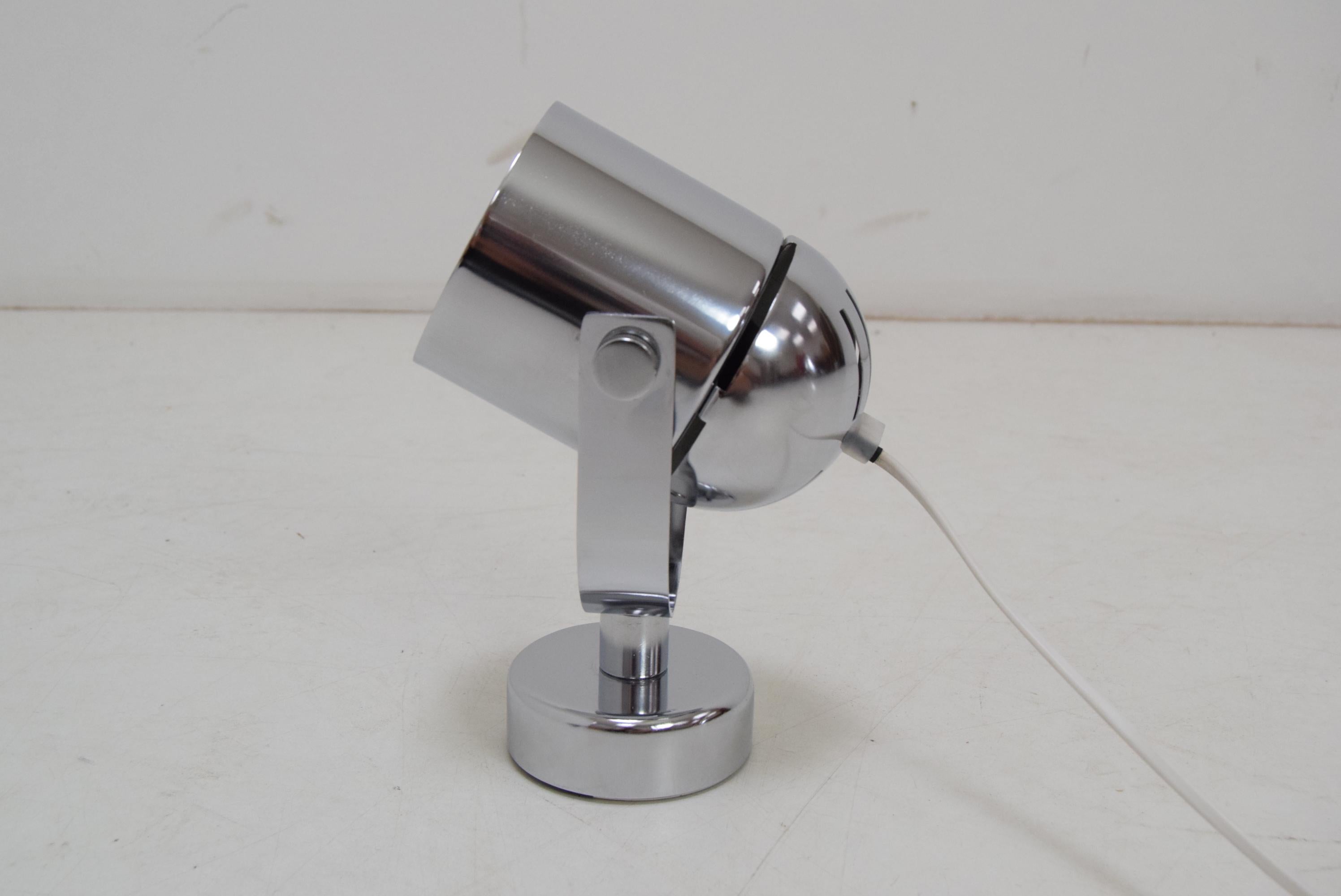 Mid-Century Modern Mid-Century Chrome Wall Lamp, by Stanislav Indra for Combi Lux, 1970’s For Sale