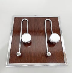 Mid-century Chrome & Wood Hanger / Hook, Italy