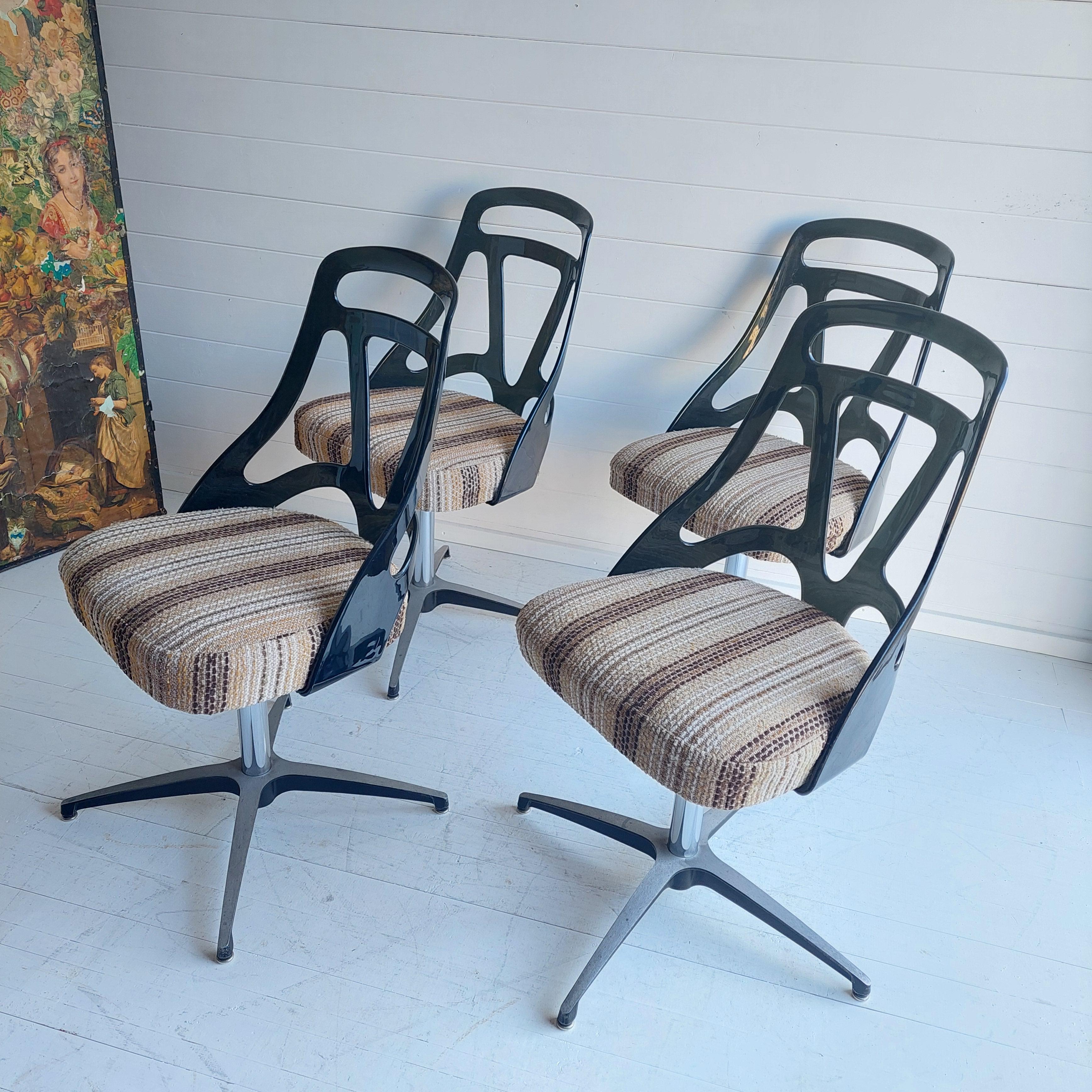 North American Mid Century Chromecraft Usa Grafton W1s  Space Age Dining Table  4 Chairs 70s