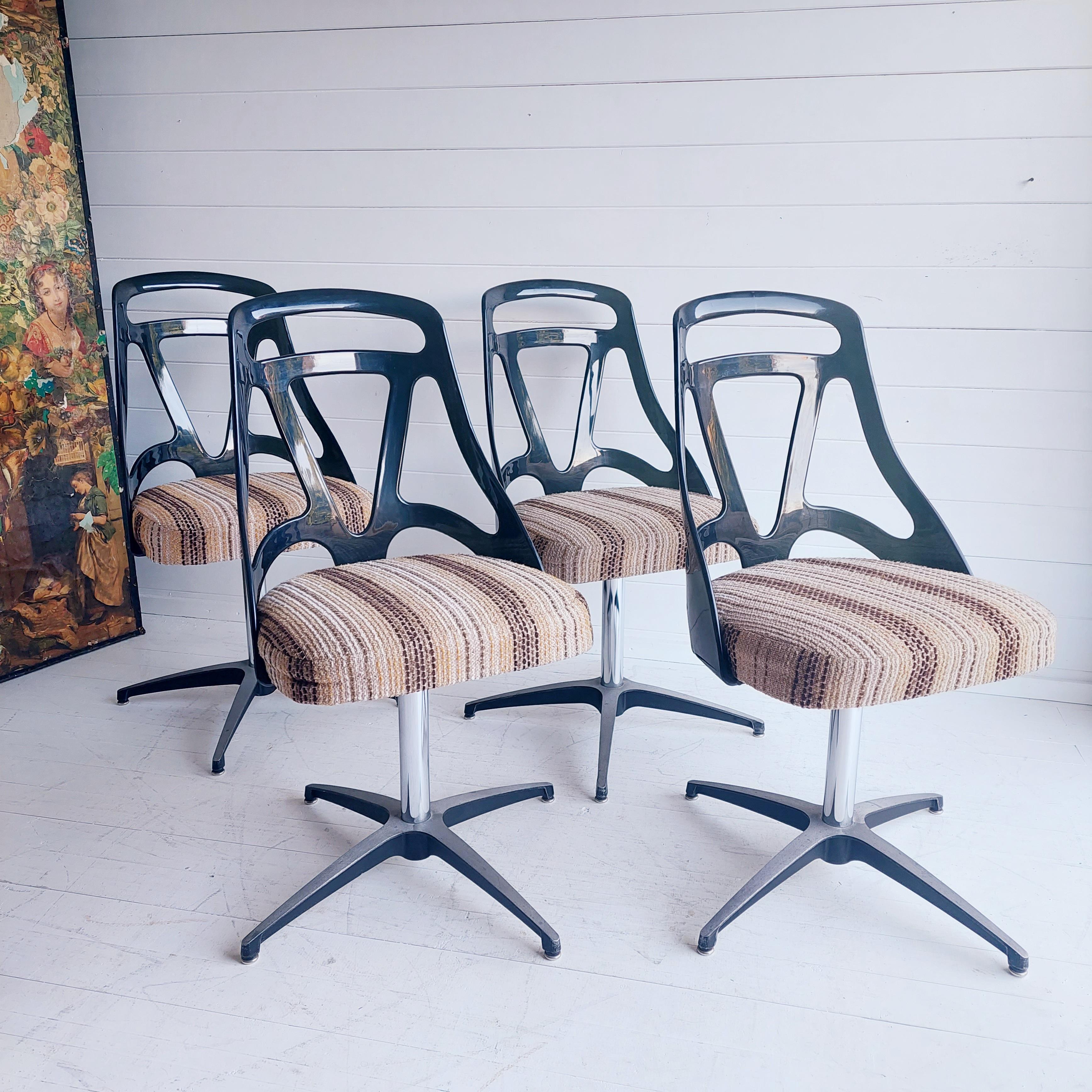 20th Century Mid Century Chromecraft Usa Grafton W1s  Space Age Dining Table  4 Chairs 70s