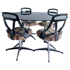 Mid Century Chromecraft Usa Grafton W1s Space Age Dining Table 4 Chairs 70s