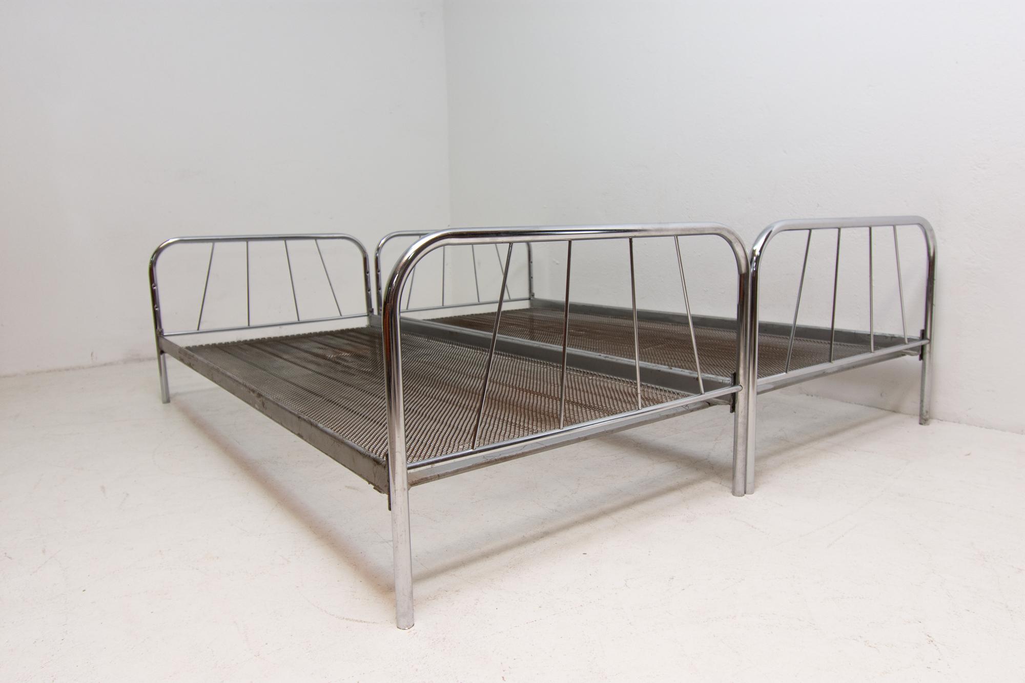 Midcentury Chromed Beds, Eastern Bloc, 1950s 9